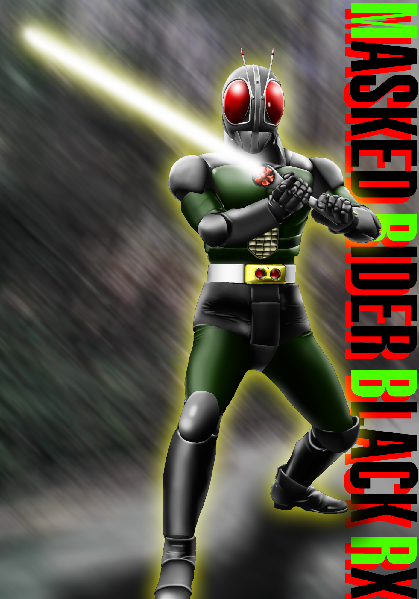 Tokusatsu Kamen Rider Kamen Rider BLACK RX Kamen Rider Black RX Character Solo Artwork Digital Art F 1400x2000