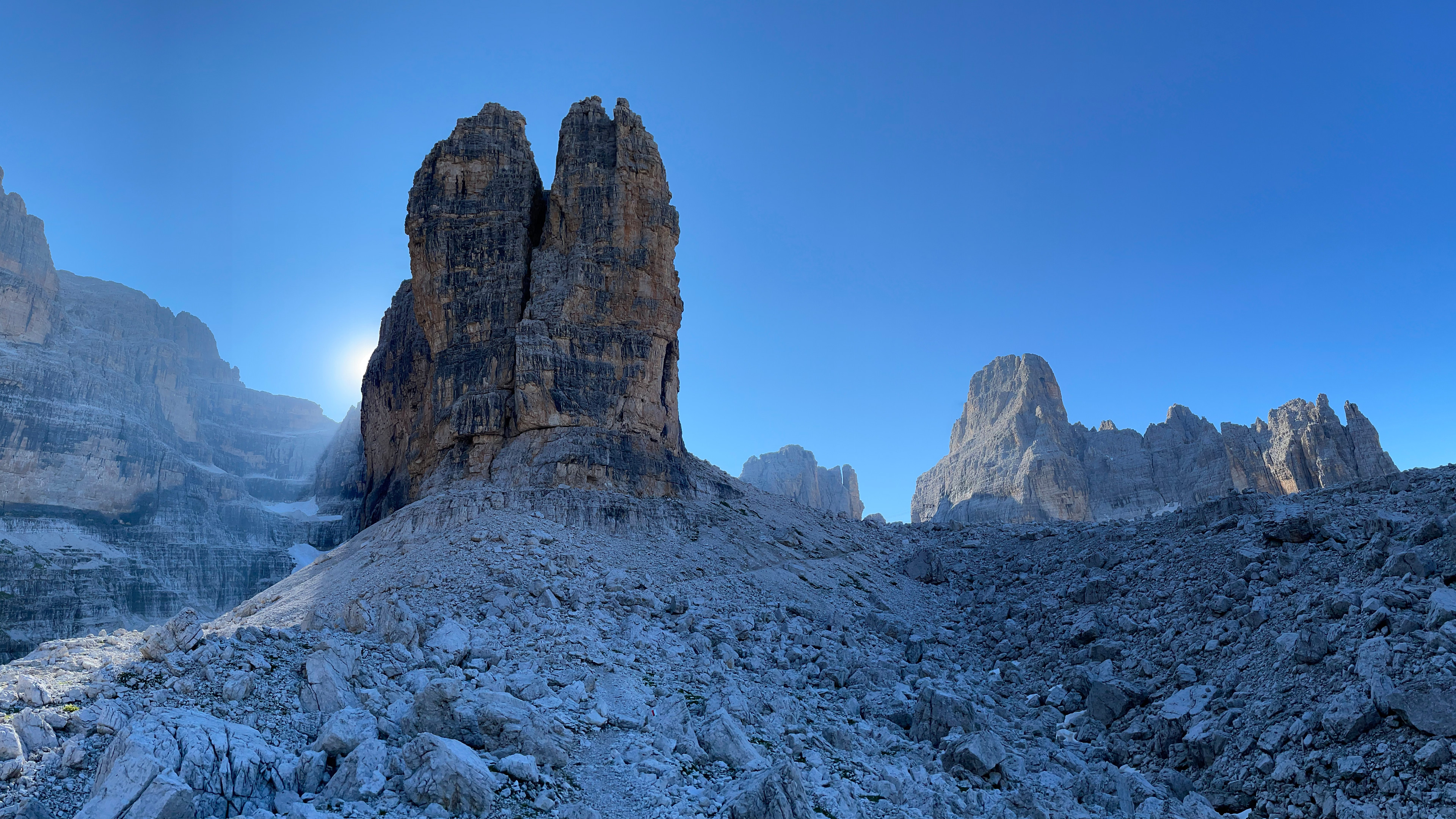 Dolomites Cima Molveno Italy Cliff Rocks Landscape Blue 3840x2160