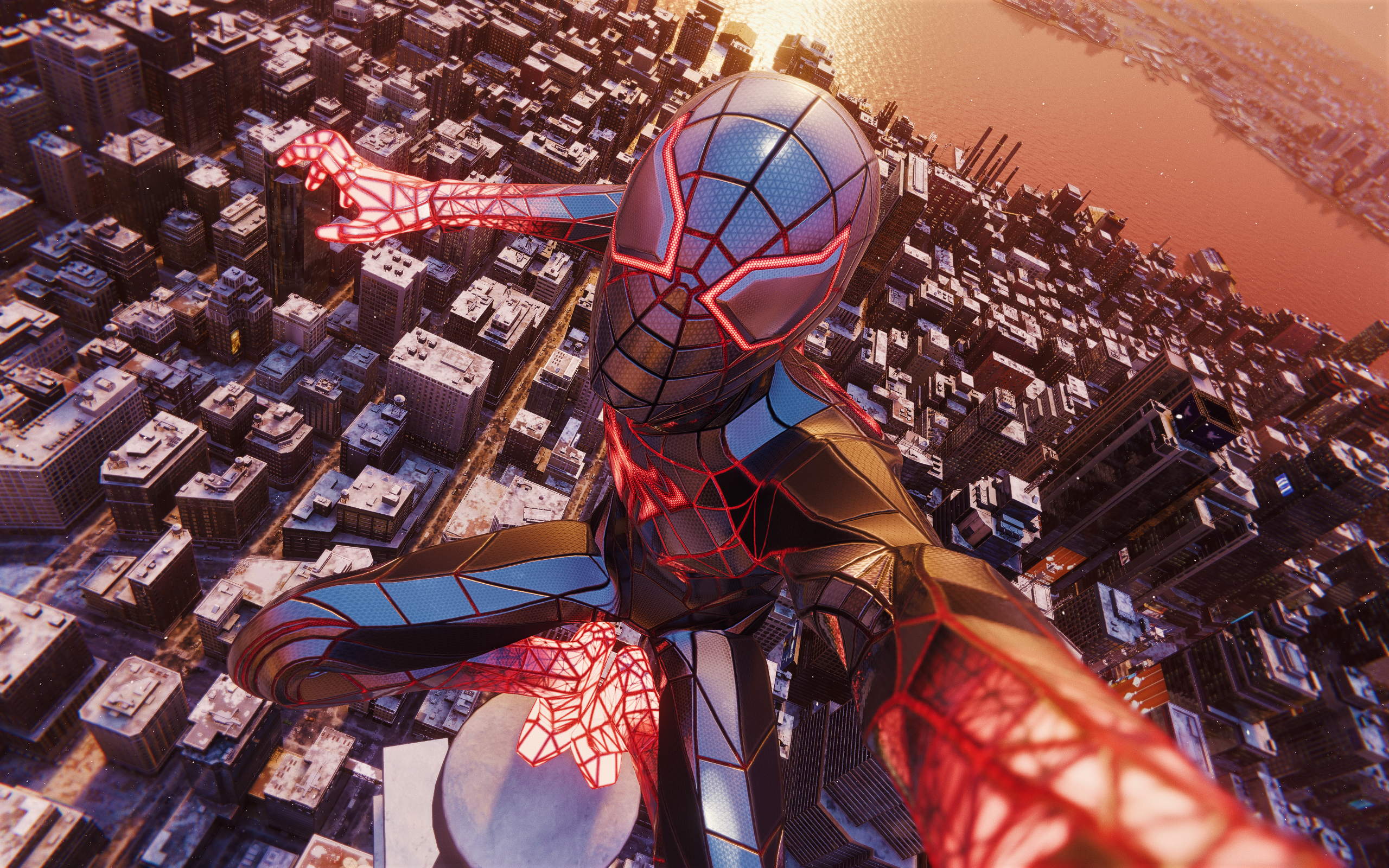 Spiderman Miles Morales Screen Shot PC Gaming Miles Morales Superhero City Cityscape CGi 2560x1600