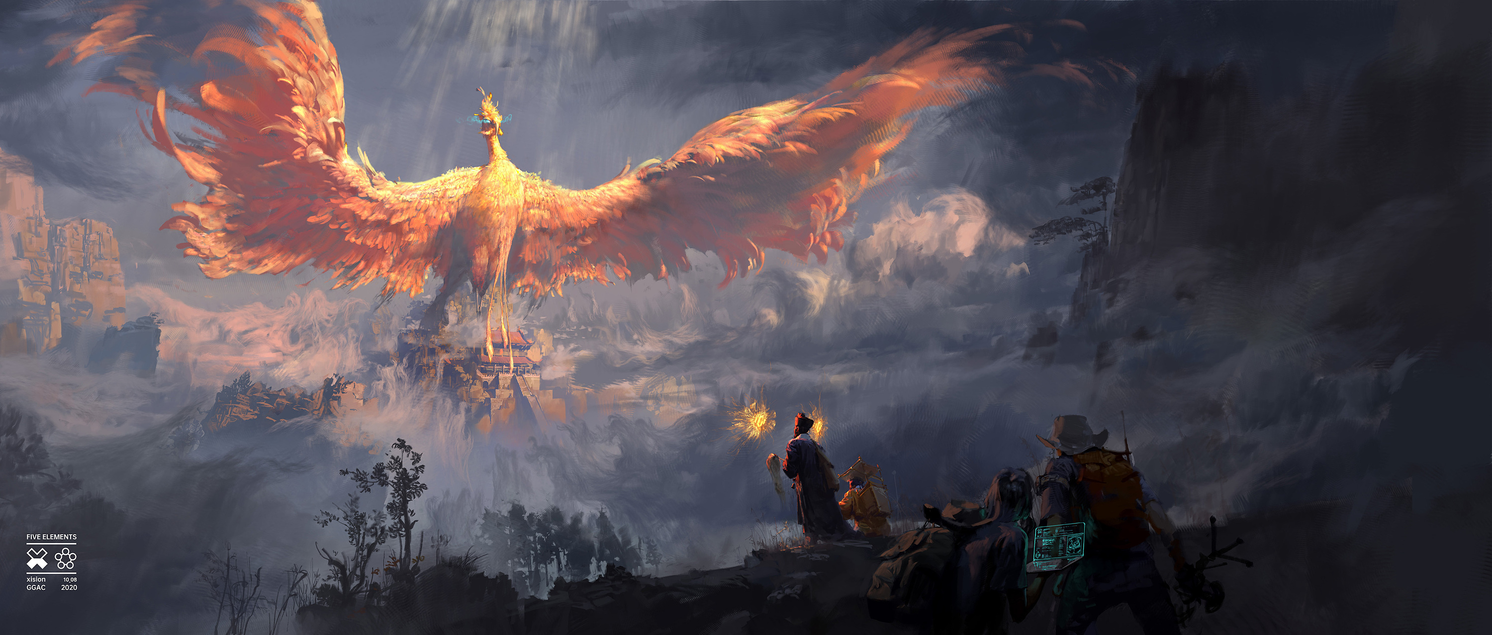 Xision Loong Artauge Mythology Legend Phoenix Birds Creature Artwork  Wallpaper - Resolution:3000x1277 - ID:1320302 