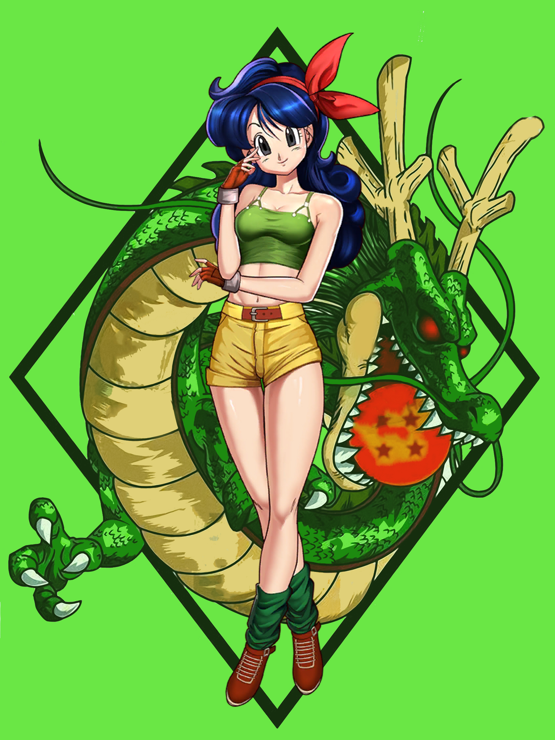 Dragon Ball Dragon Ball Z Dragon Ball Gt Lunch Dragon Ball Anime Girls Vertical Green Background 