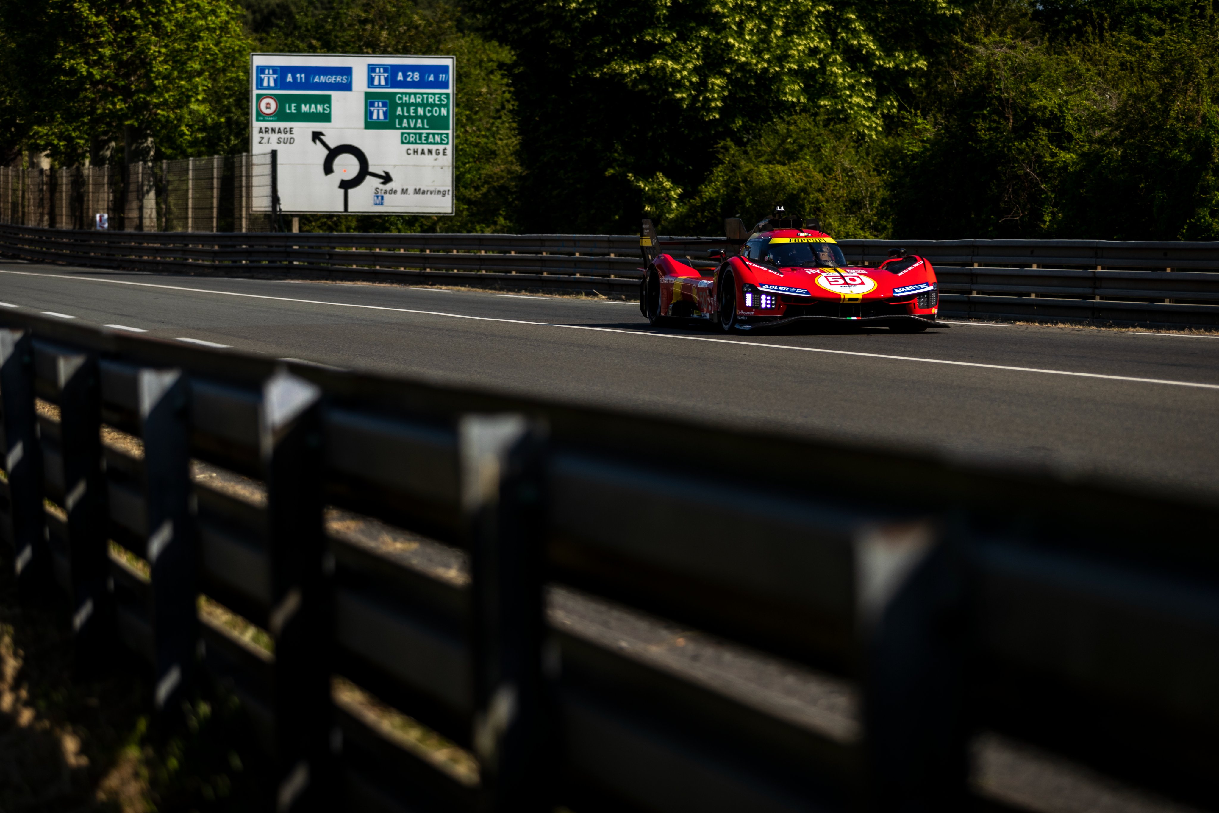 Ferrari Ferrari 499p Car Racing FiA World Endurance Championship Vehicle Race Cars Road Front Angle  4096x2730