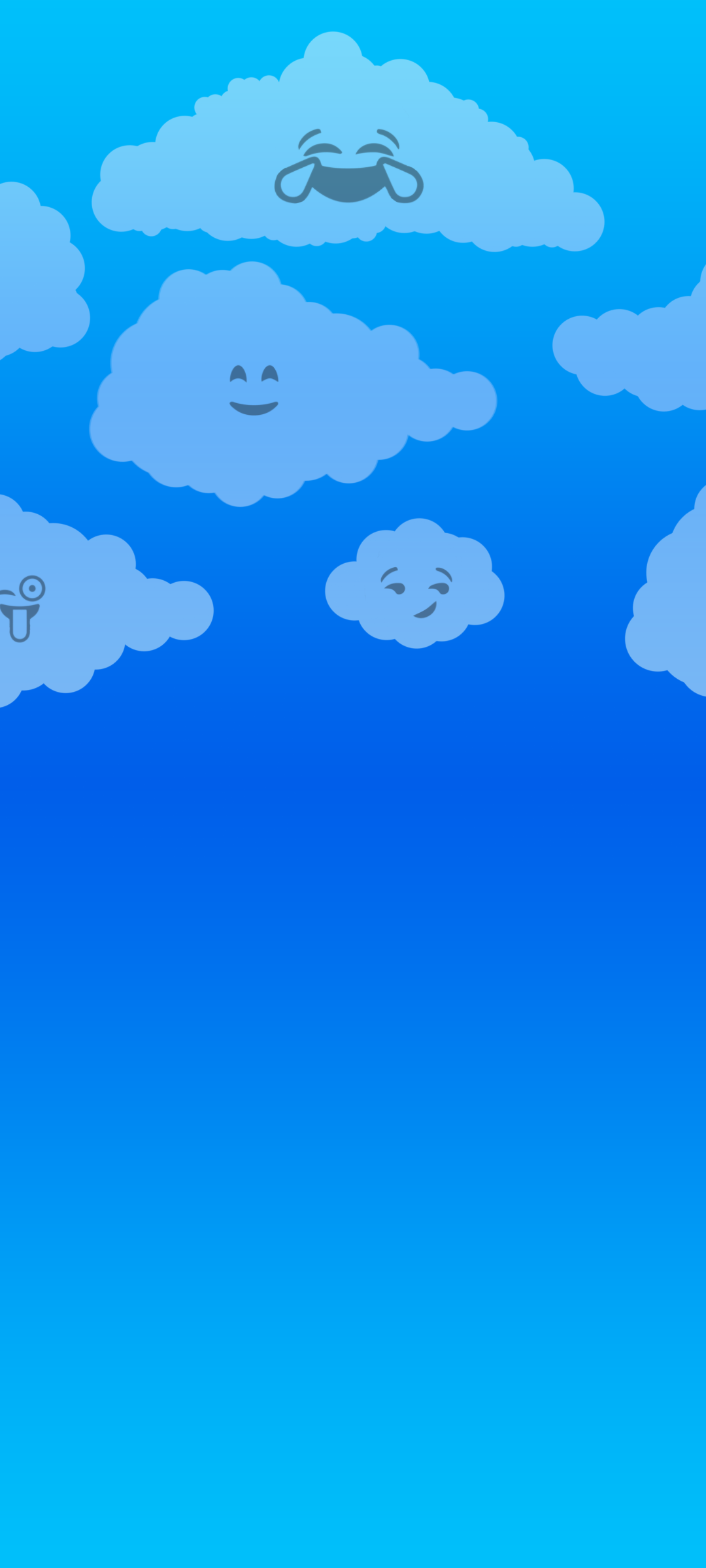Minimalism Clouds Smile Simple Background Blue Background Vertical 1080x2400