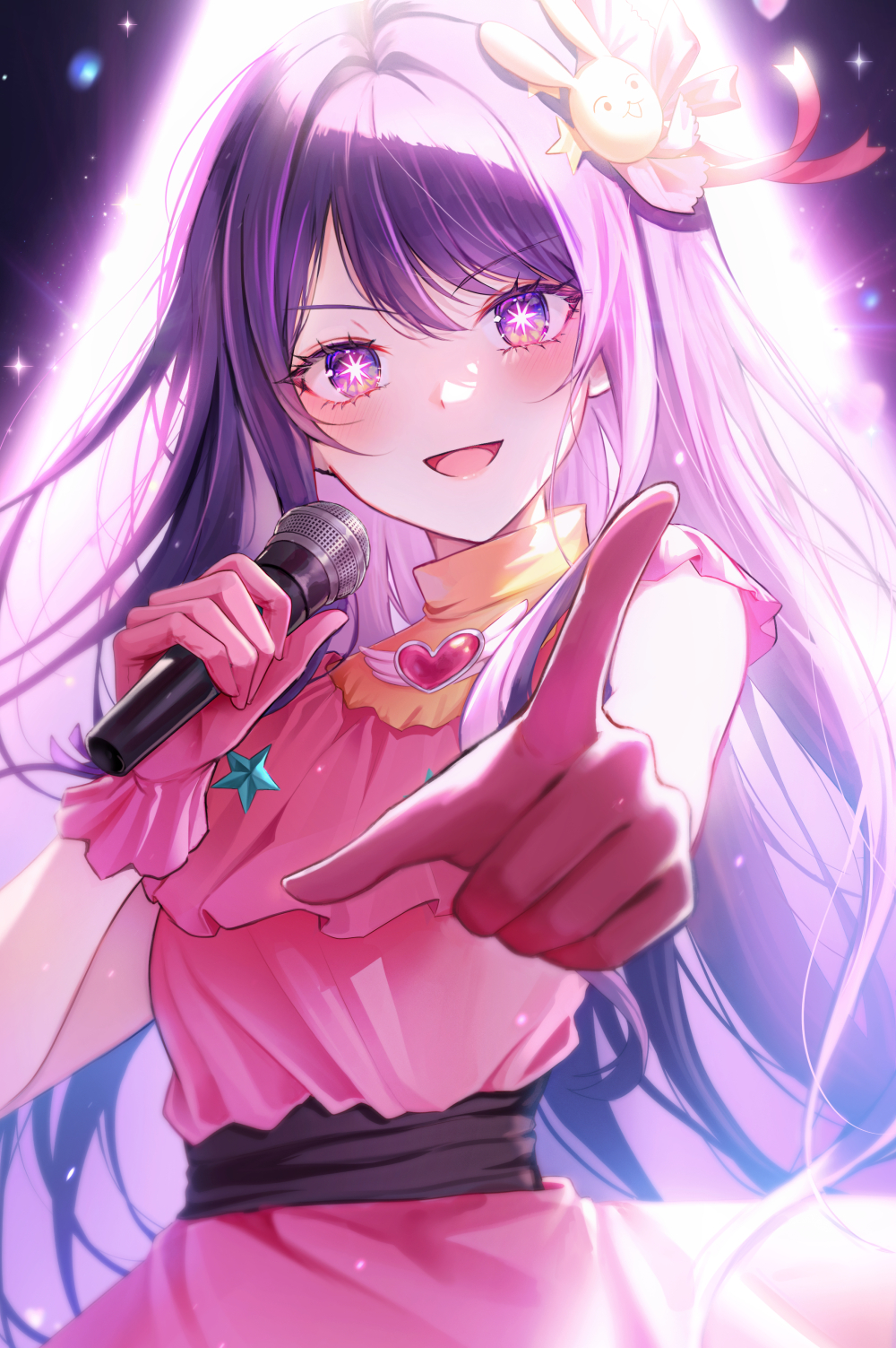 Anime Anime Girls Pixiv Microphone Musical Instrument Finger Pointing  Guitar Looking At Viewer Stand Wallpaper - Resolution:1500x2122 -  ID:1386686 - wallha.com