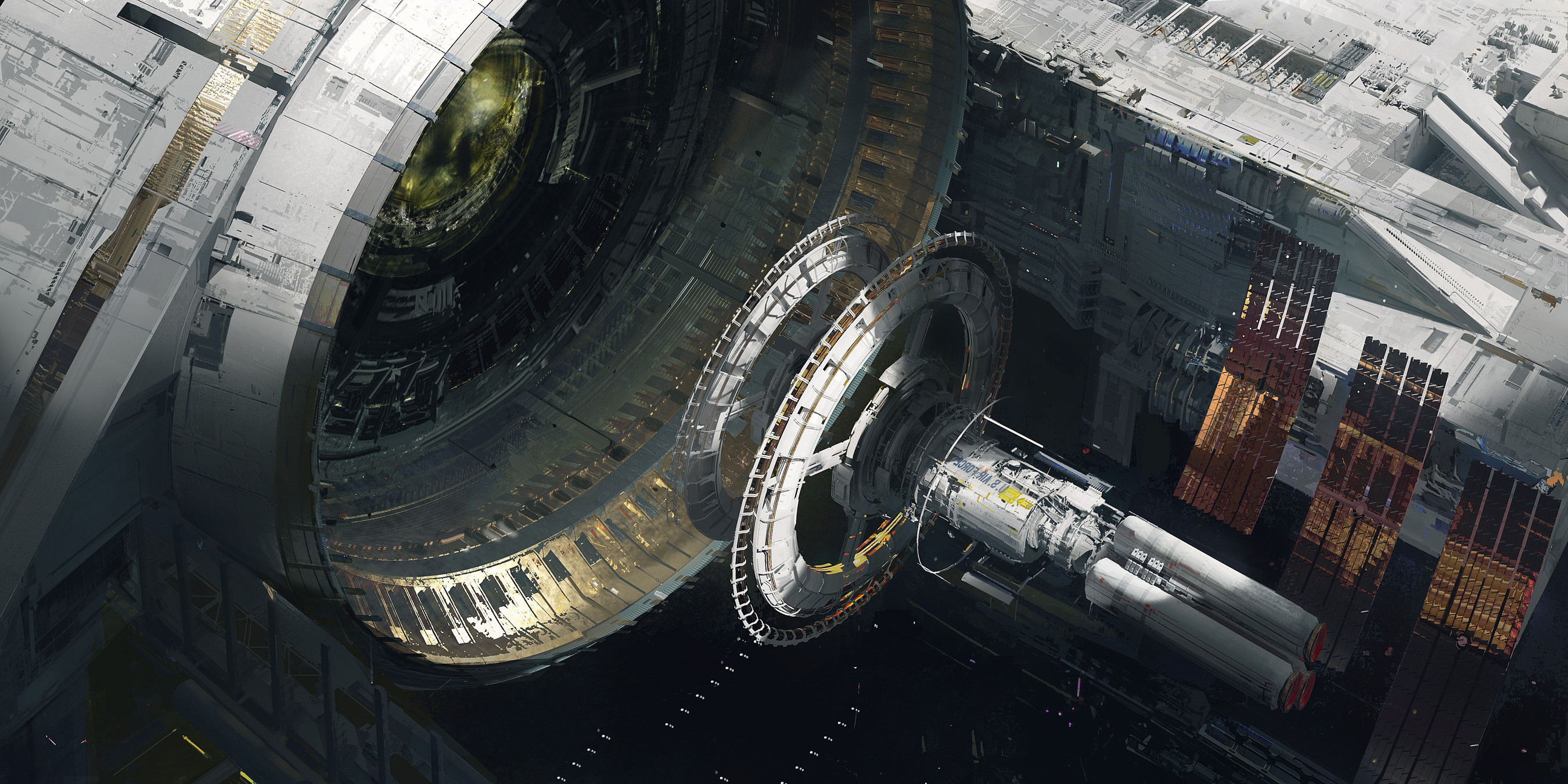 Digital Art Artwork Illustration Space Structure Spaceship Science Fiction Technology Futuristic 2700x1350