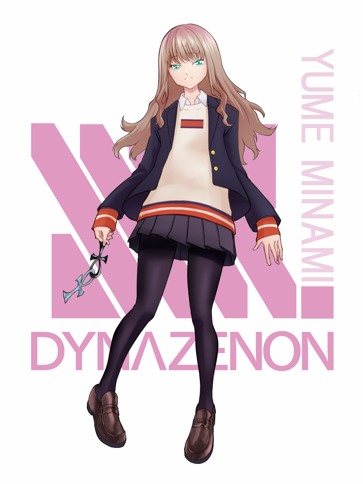 Anime Anime Girls Super Robot Taisen SSSS Dynazenon Minami Yume Long Hair Brunette School Uniform So 1200x1600