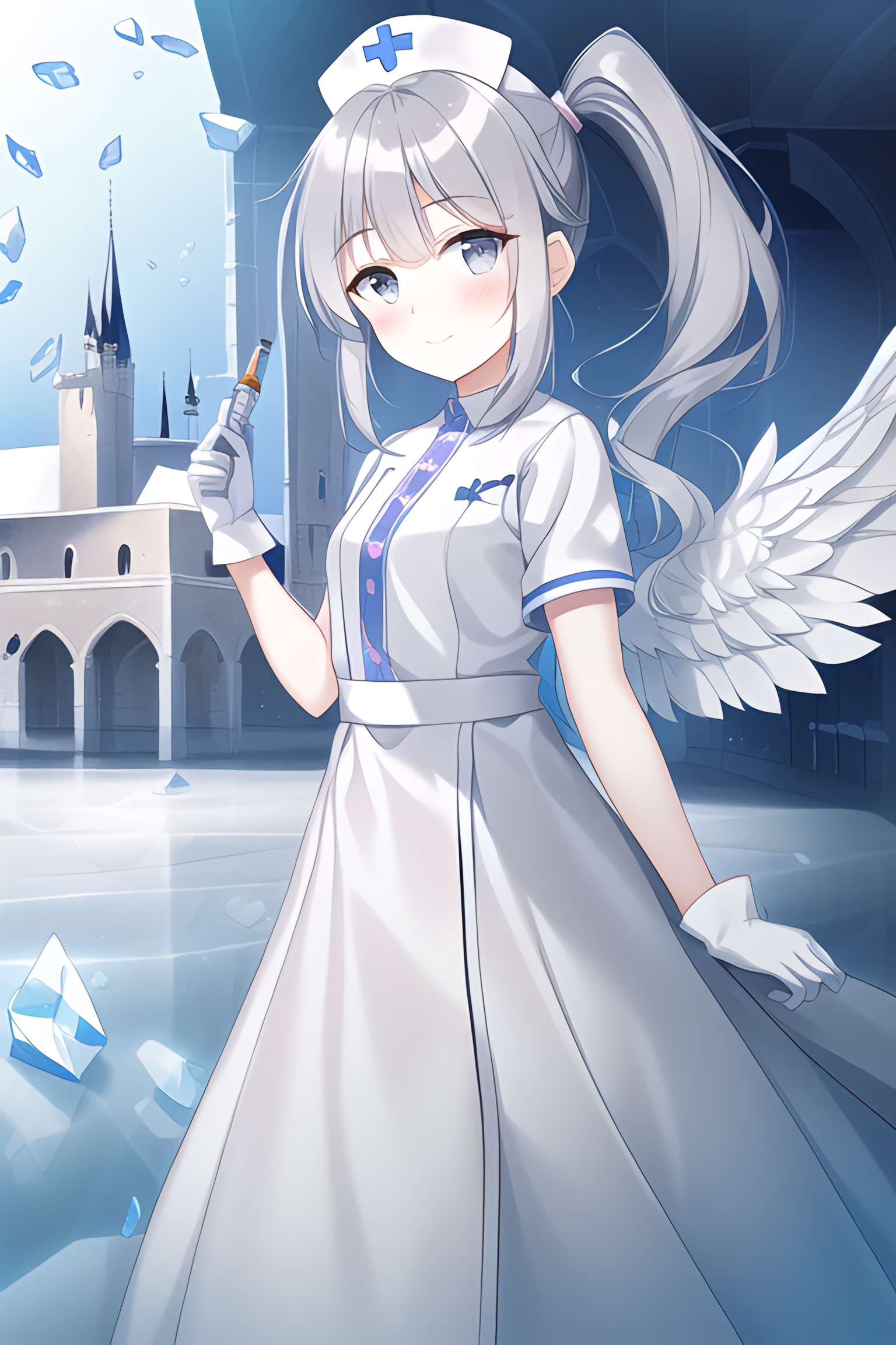 Anime Anime Girls Original Characters Nurses Nurse Outfit Solo Artwork Digital Art Vertical Gloves W 1536x2304