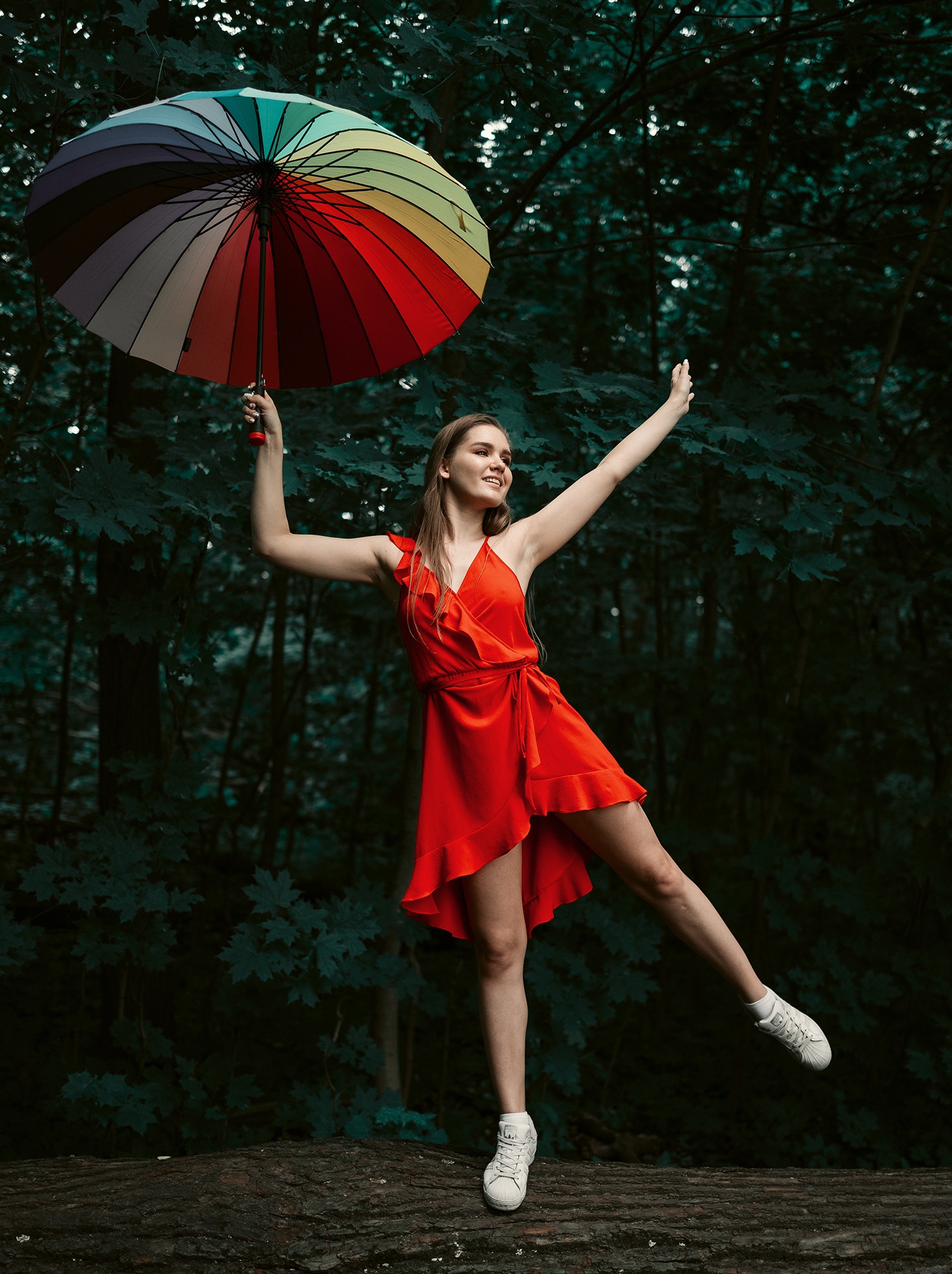 Women Model Vladimir Stefanovich Women Outdoors Umbrella Women With Umbrella Red Dress Dress Red Clo 1495x2000