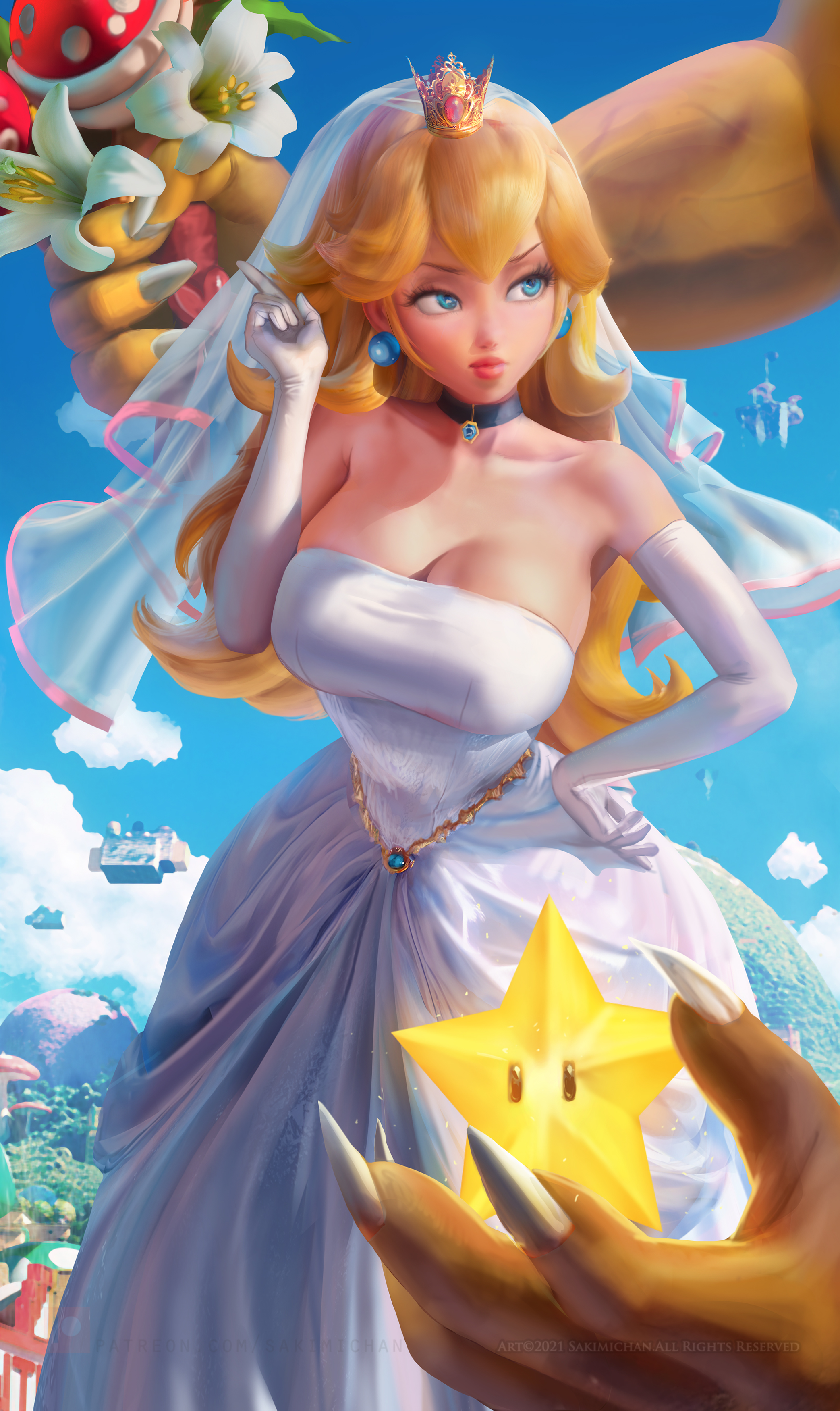Princess Peach Super Mario Nintendo Video Games Video Game Girls Video Game Characters Bowser Weddin 2085x3500