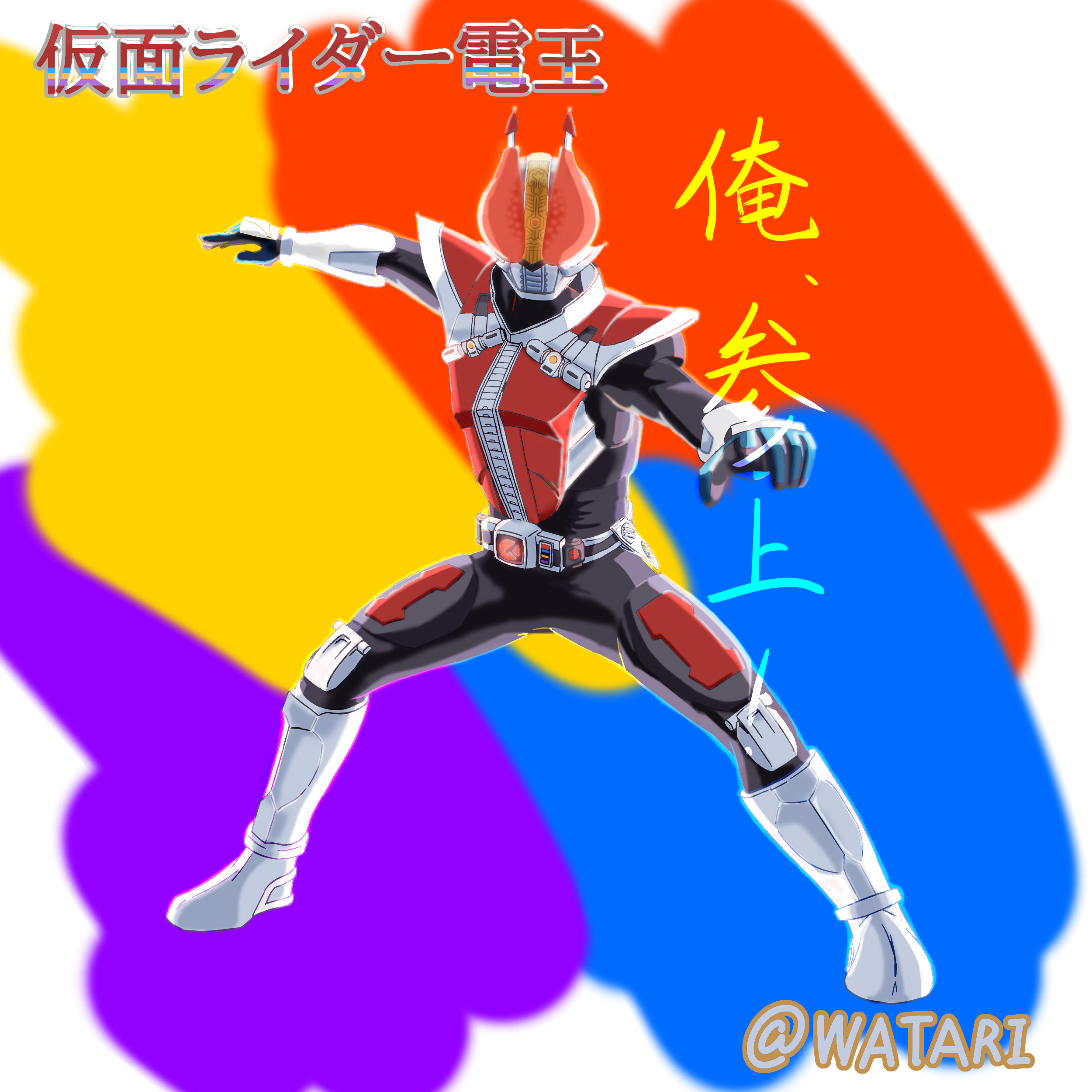 Anime Tokusatsu Kamen Rider Den O Kamen Rider Den O Sword Form Kamen Rider Solo Artwork Digital Art  2500x2500