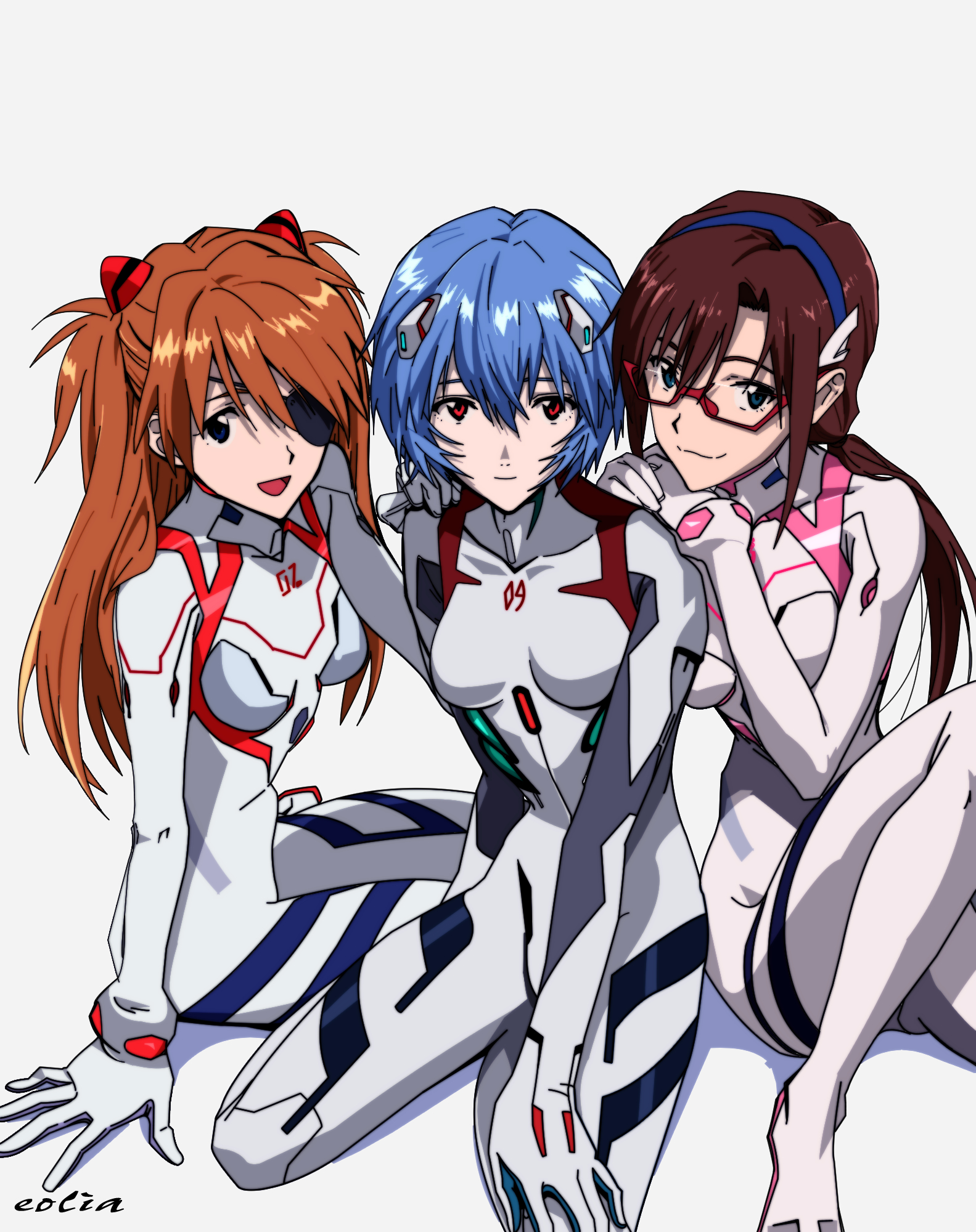 Anime Anime Girls Rebuild Of Evangelion Neon Genesis Evangelion Ayanami Rei Asuka Langley Soryu Maki 1583x2000