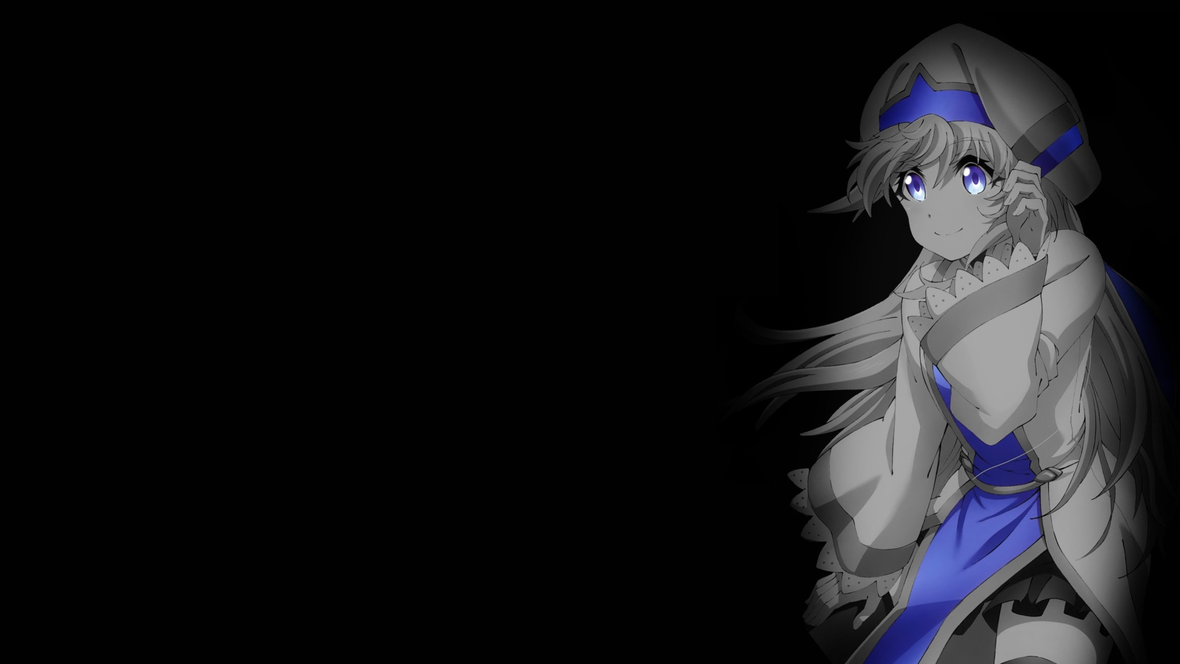 Simple Background Dark Background Black Background Selective Coloring Anime Girls Goblin Slayer Prie 2317x1303