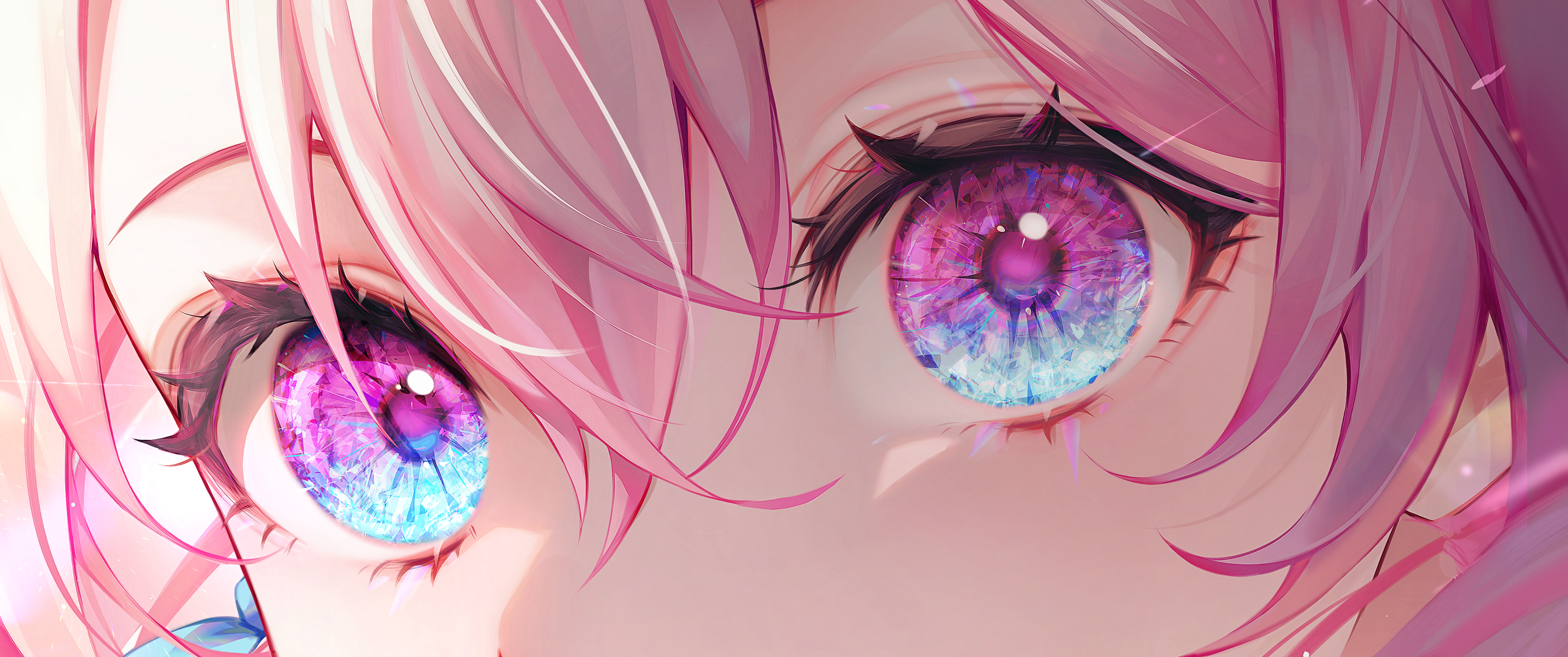 Anime Pink Hair Artwork Digital Art Honkai Star Rail Eyes Multi Colored Eyes Bangs Looking At Viewer 4256x1782
