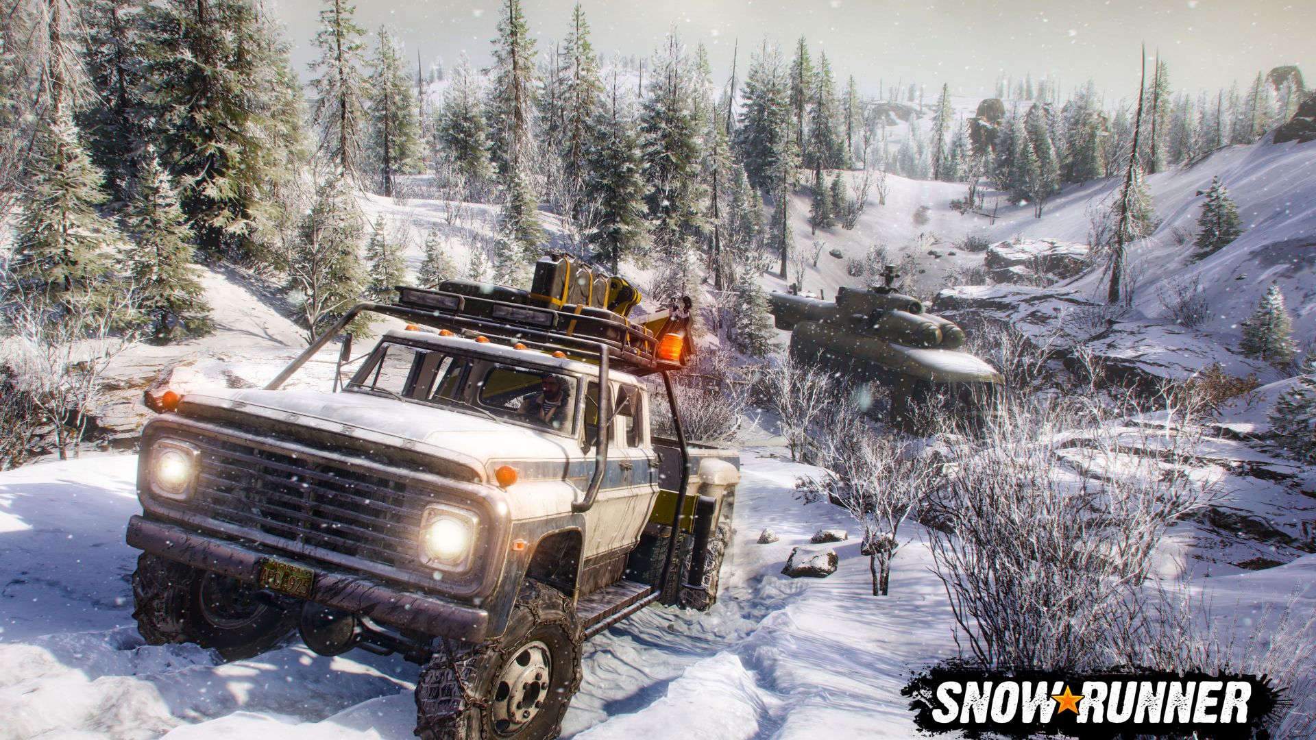 Snowrunner Video Games Winter Snow Trees Nature Car 1920x1080