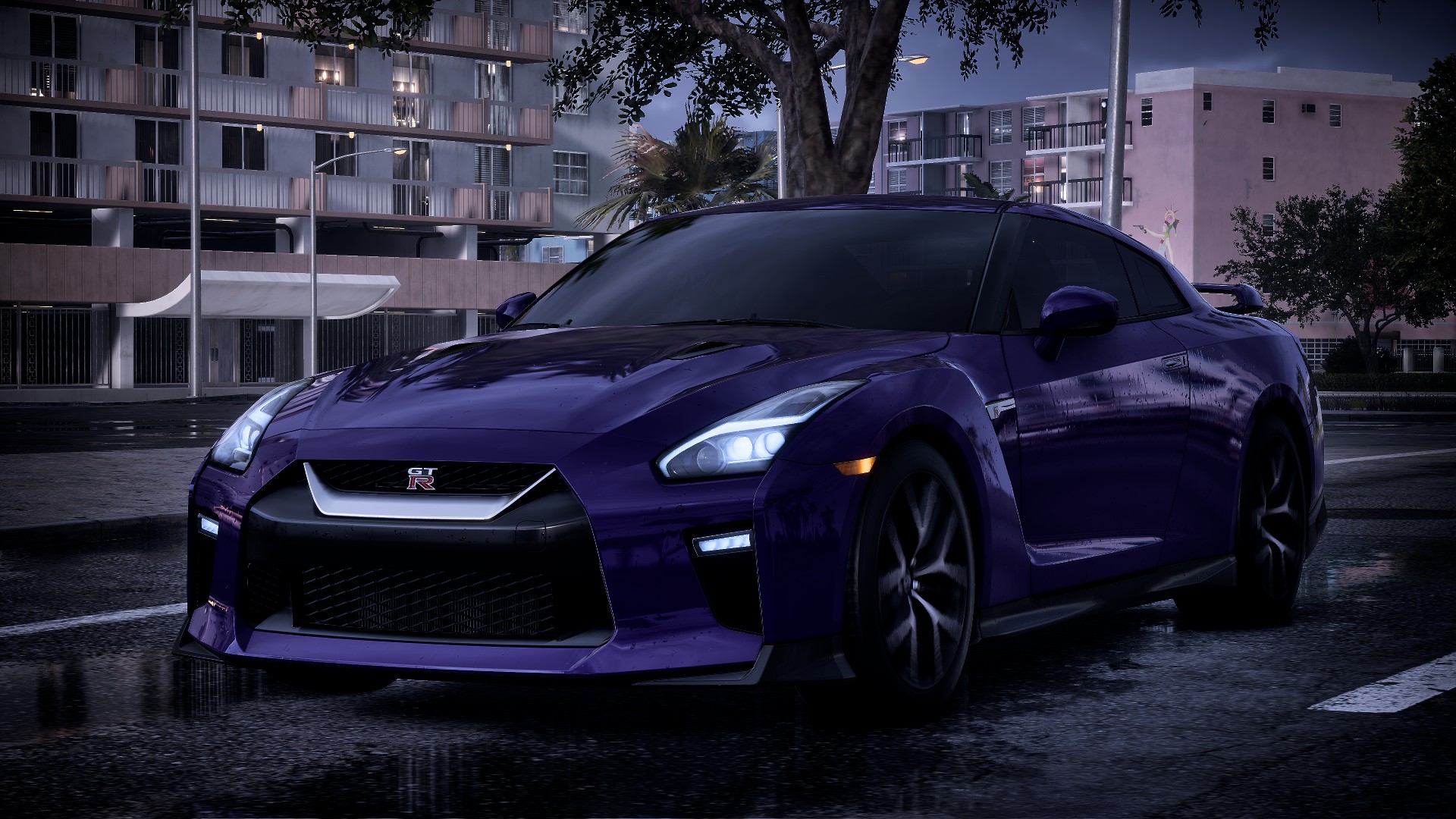 Nissan Nissan GT R NiSMO Car 4K Need For Speed Heat Purple Japanese Cars Street View City 1920x1080