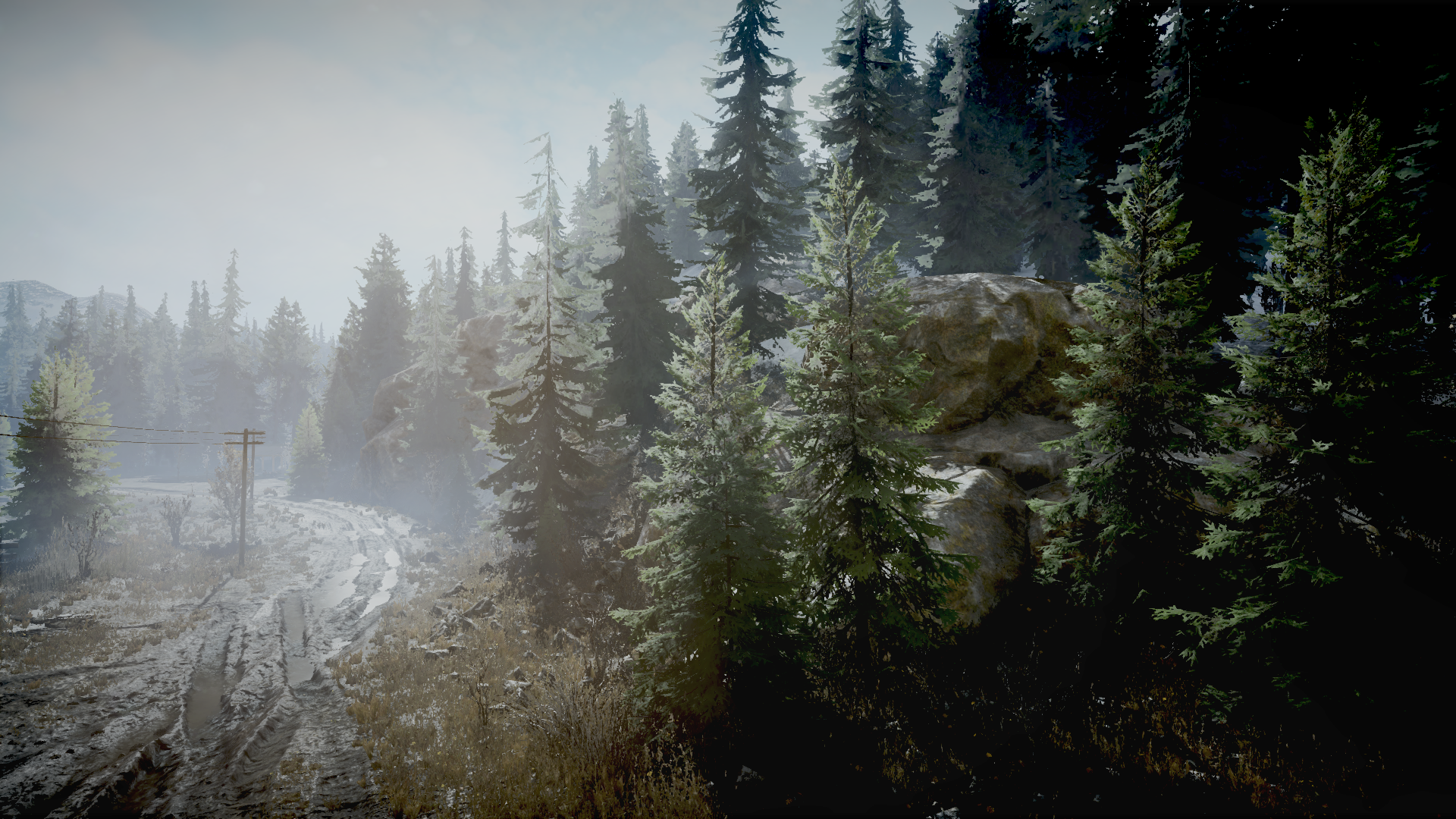 Snowrunner Yukon Trees Video Games Snow CGi Path 1920x1080