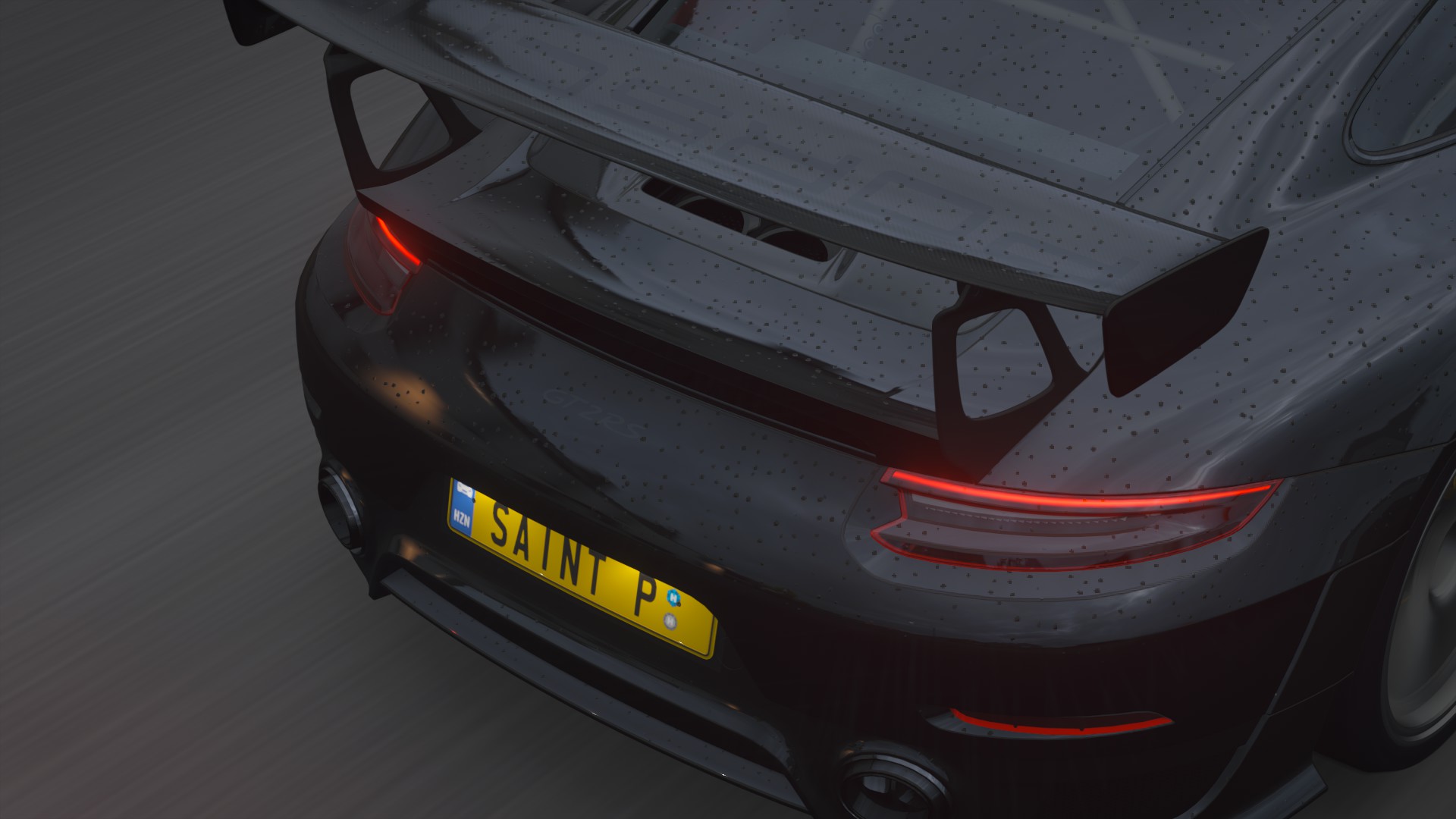 Motion Blur Digital Art CGi Car Vehicle Porsche Forza Forza Horizon 4 Taillights Rear View Licence P 1920x1080