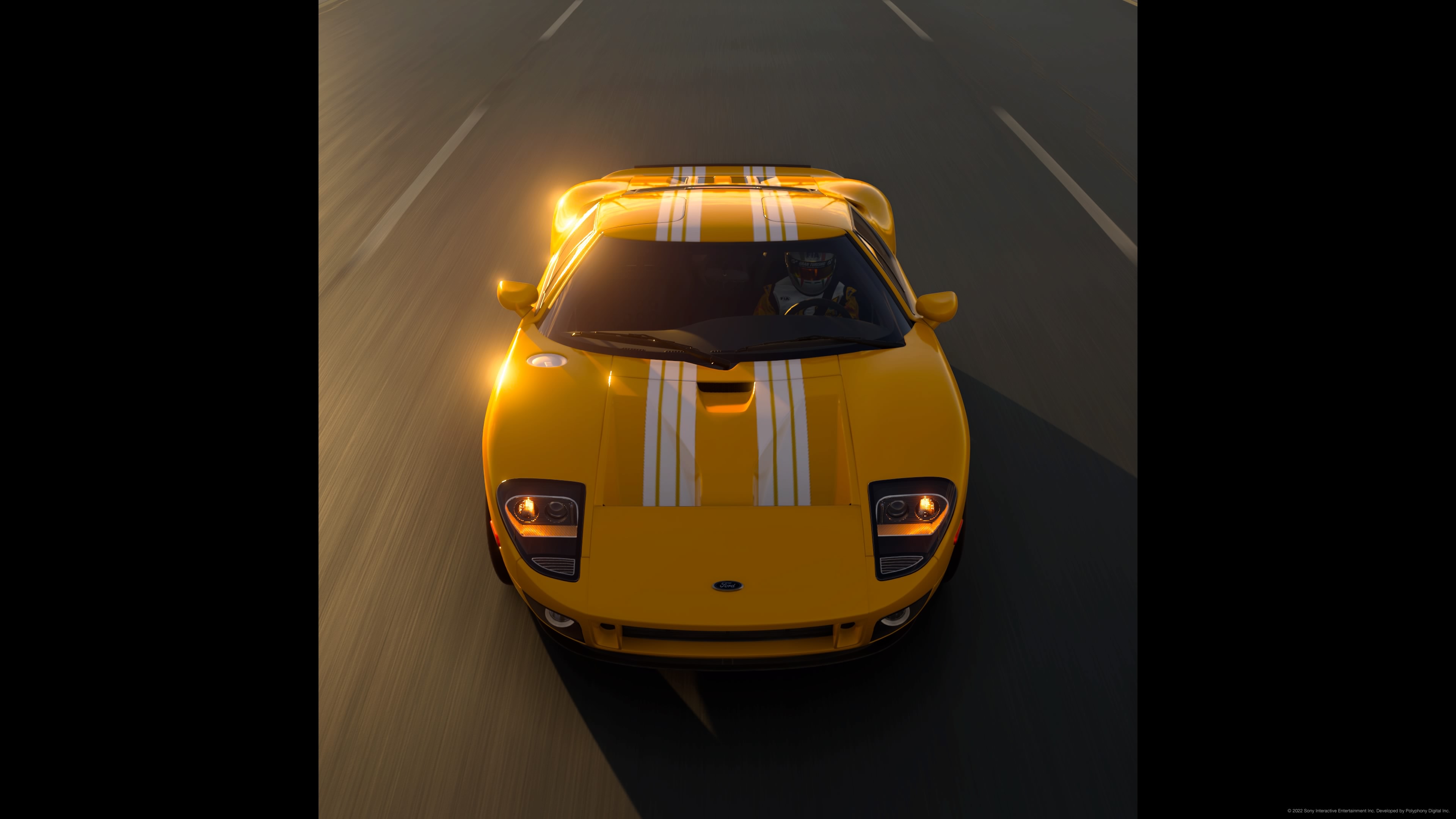 Gran Turismo Car Race Cars Video Games Race Tracks Ford Yellow Yellow Cars Ford GT Ford GT40 Ford GT 3840x2160