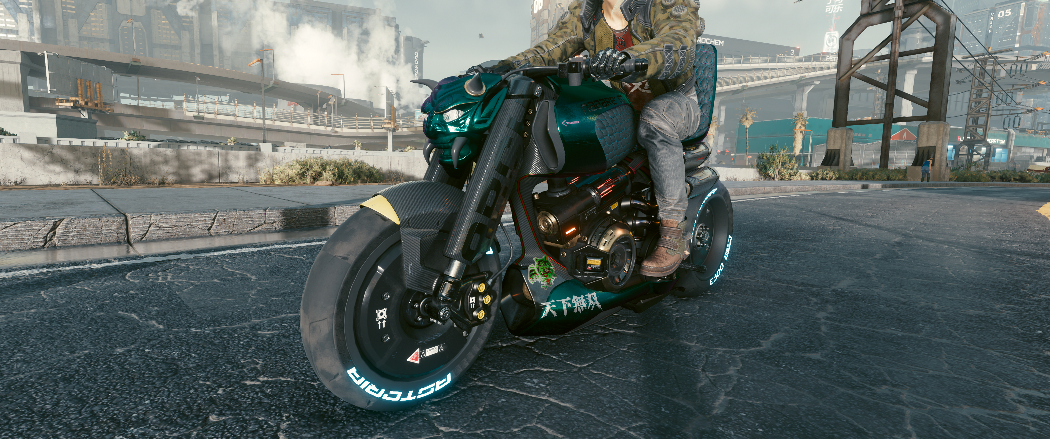 Cyberpunk 2077 Road Bike PC Gaming Cyberpunk CD Projekt RED Video Games CGi Video Game Characters Mo 3440x1440