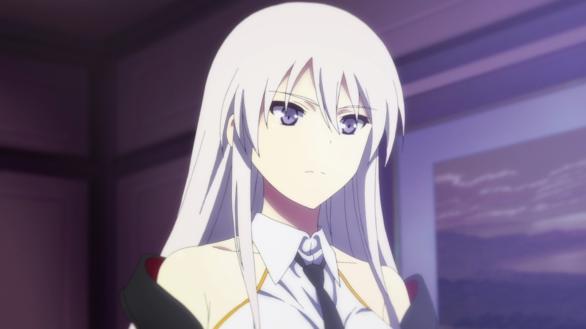 Anime Anime Girls Anime Screenshot Azur Lane Enterprise Azur Lane Long Hair White Hair Solo Artwork  1920x1080