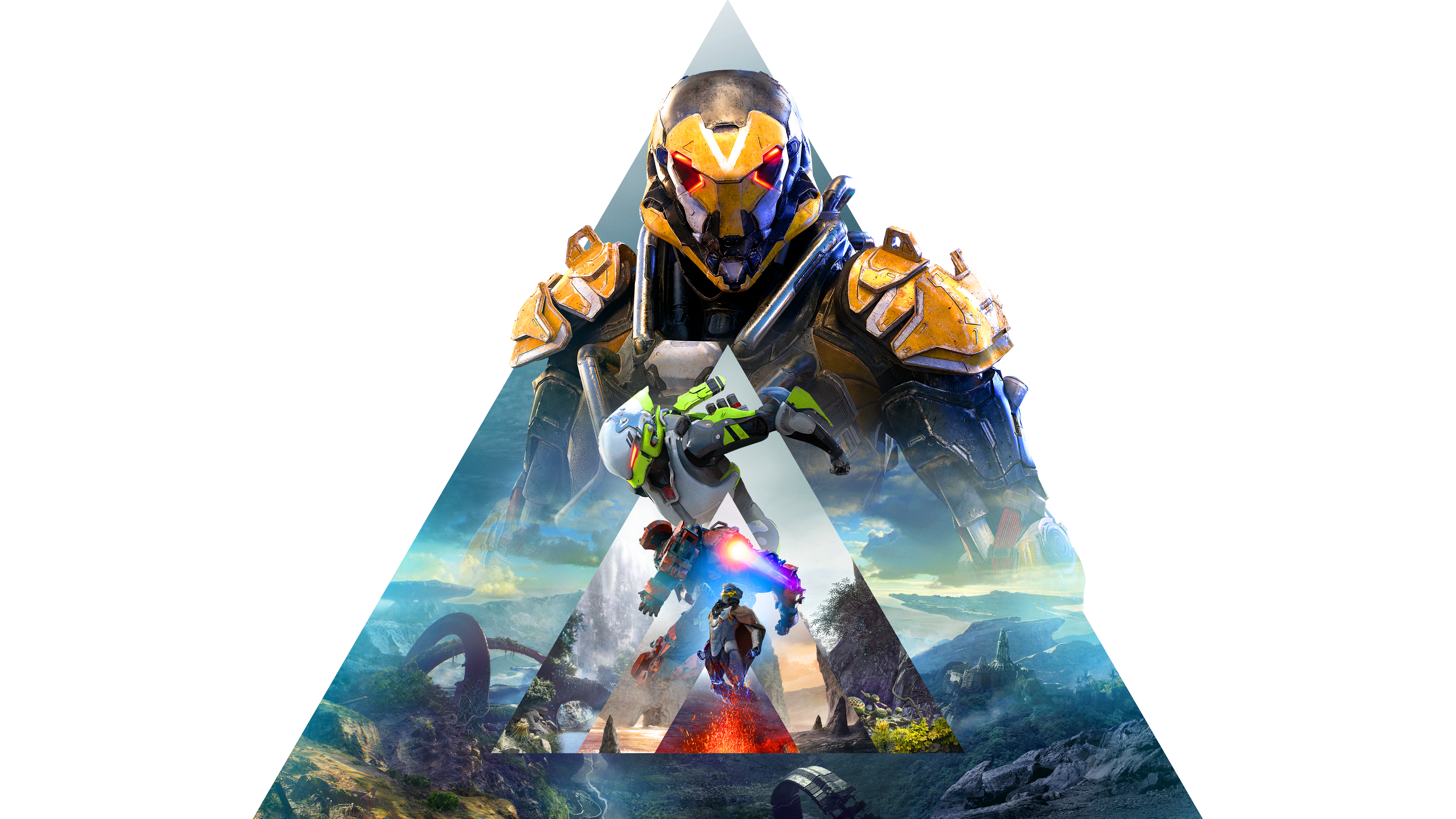 Anthem Video Game Art Video Games Simple Background White Background Minimalism Armor Pyramid Lookin 3840x2160