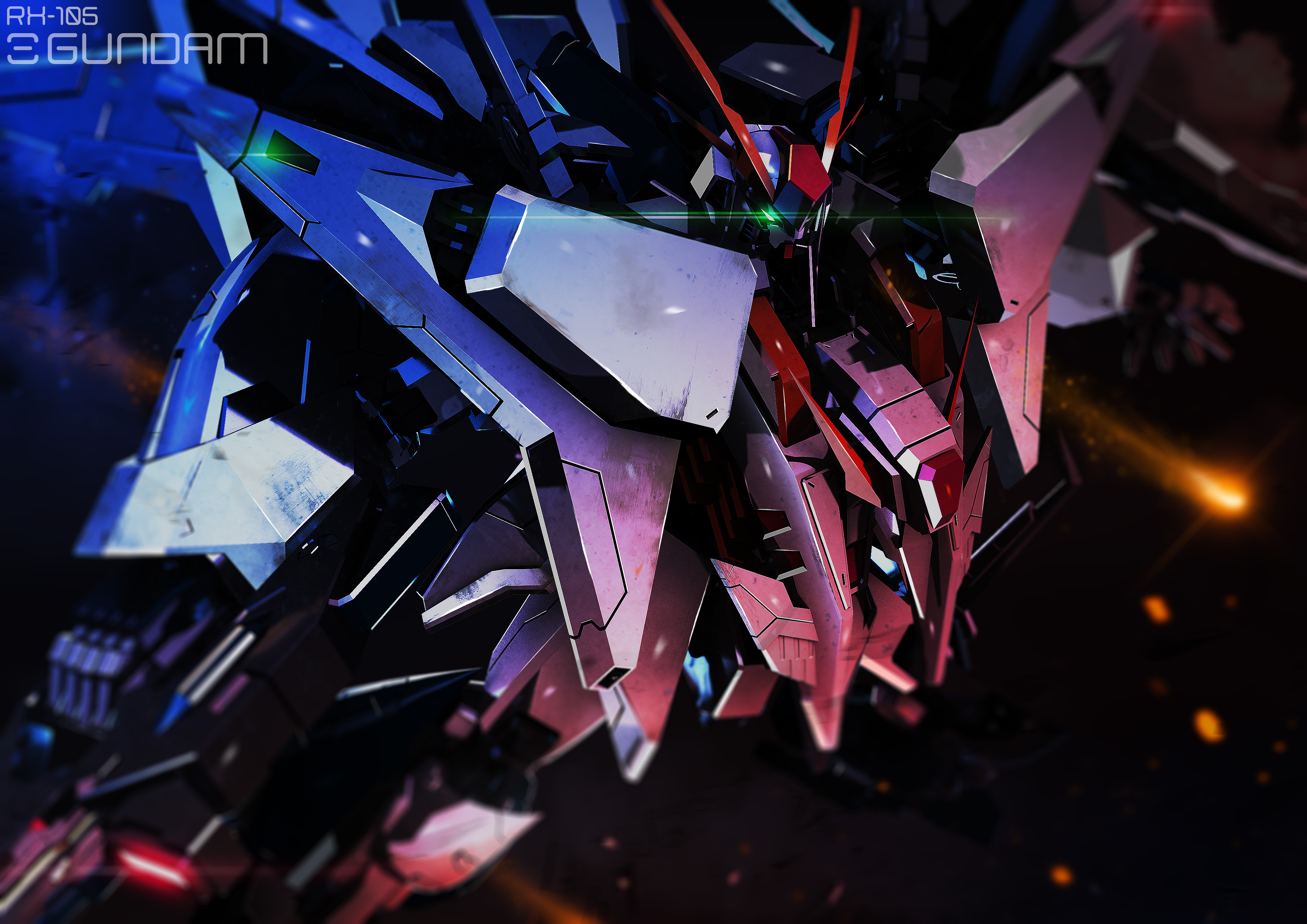 Anime Mechs Super Robot Taisen Mobile Suit Gundam Hathaway Gundam Gundam Artwork Digital Art Fan Art 3508x2480