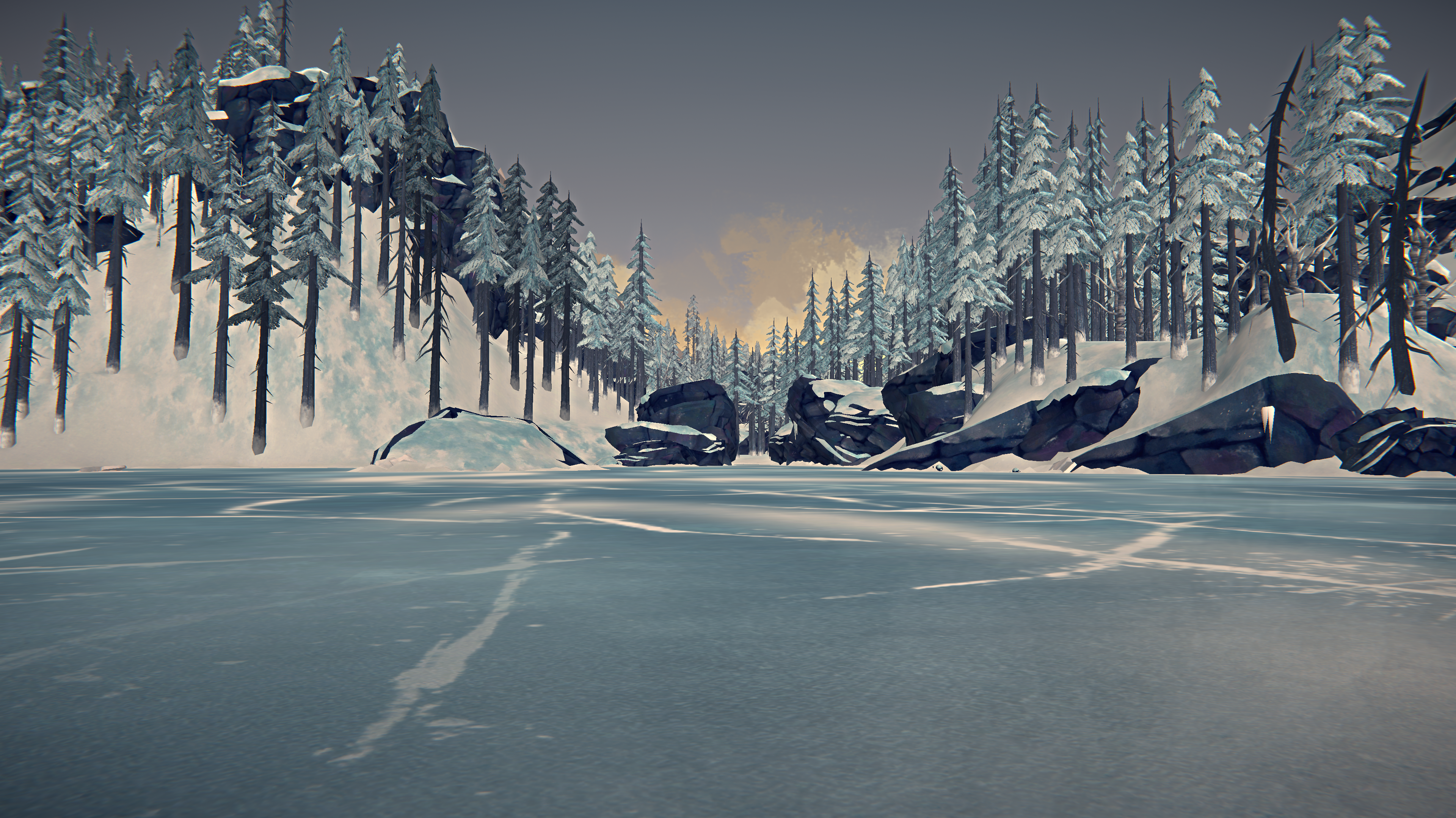 The Long Dark Screen Shot Snow Survival Video Game Landscape PC Gaming Ice Trees Nature Video Games 3840x2160