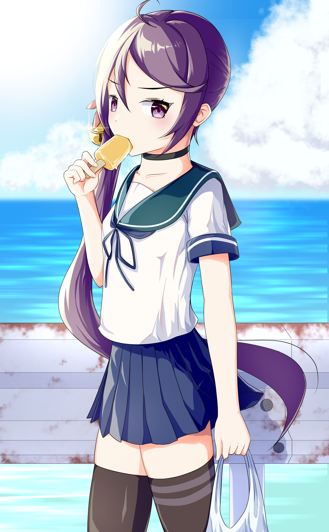 Akebono KanColle Kantai Collection Long Sleeves Purple Hair Anime Anime Girls Fan Art Digital Art Ar 1085x1754