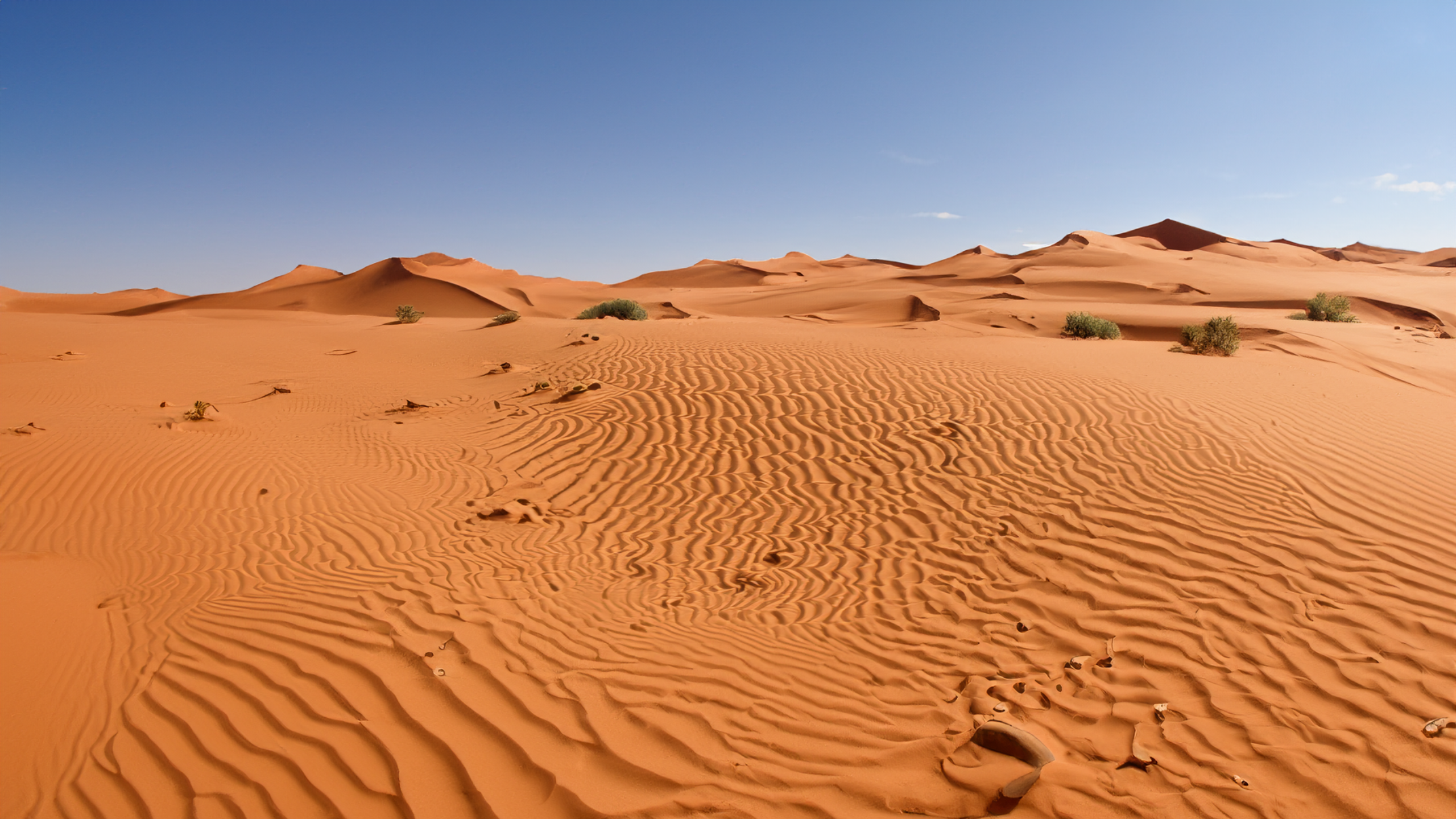 Sahara Desert Dunes Landscape Sand Sky Clouds 2560x1440