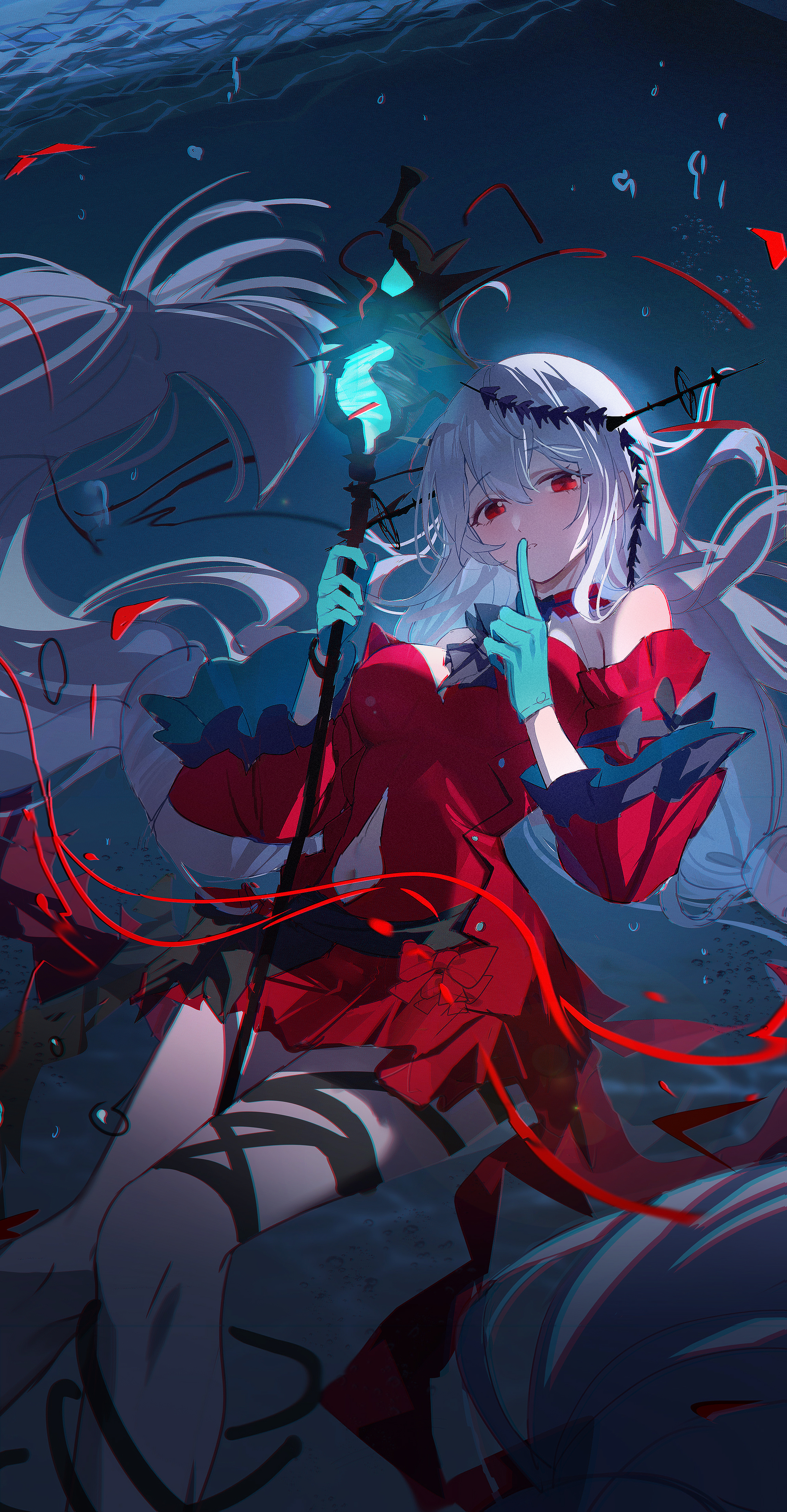 Skadi The Corrupting Heart Arknights Arknights Red Dress Underwater Anime Anime Girls 2300x4418
