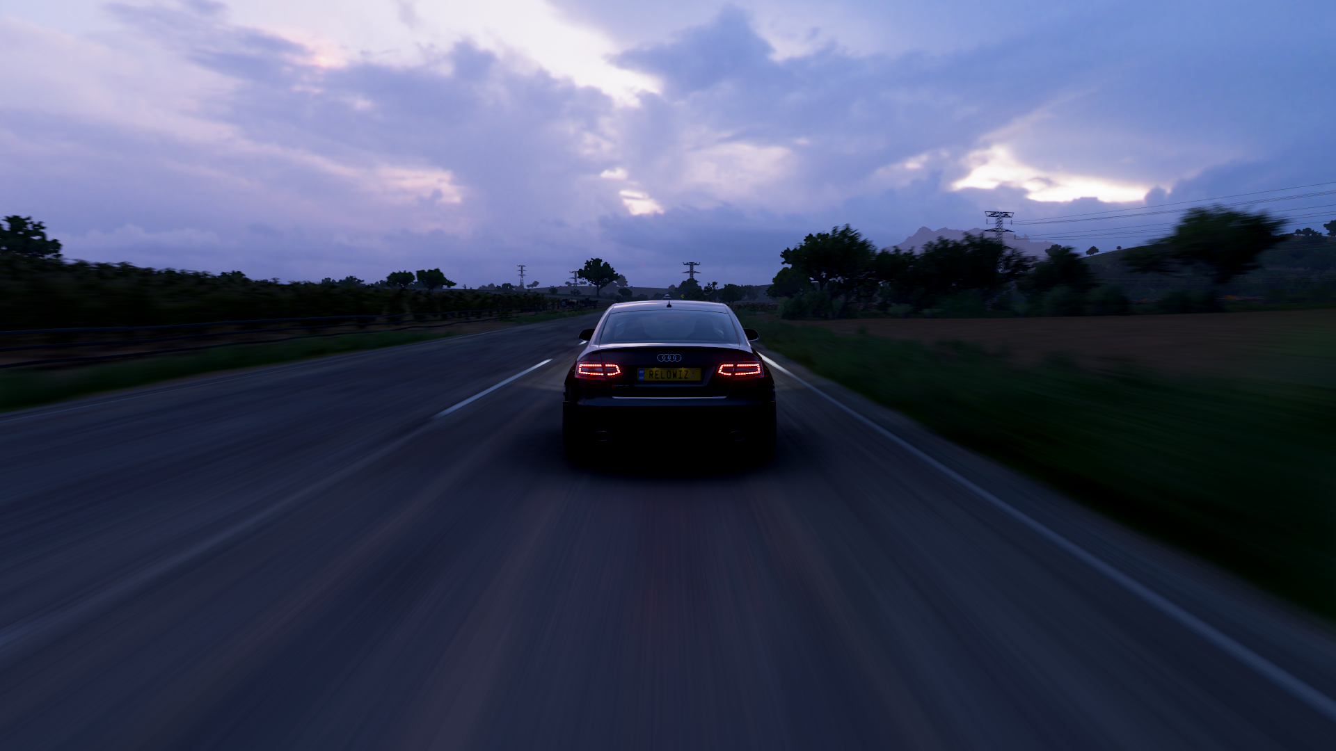 Forza Forza Horizon 5 Audi Audi RS6 Car Video Games Road CGi Taillights Clouds Rear View Sky 1920x1080