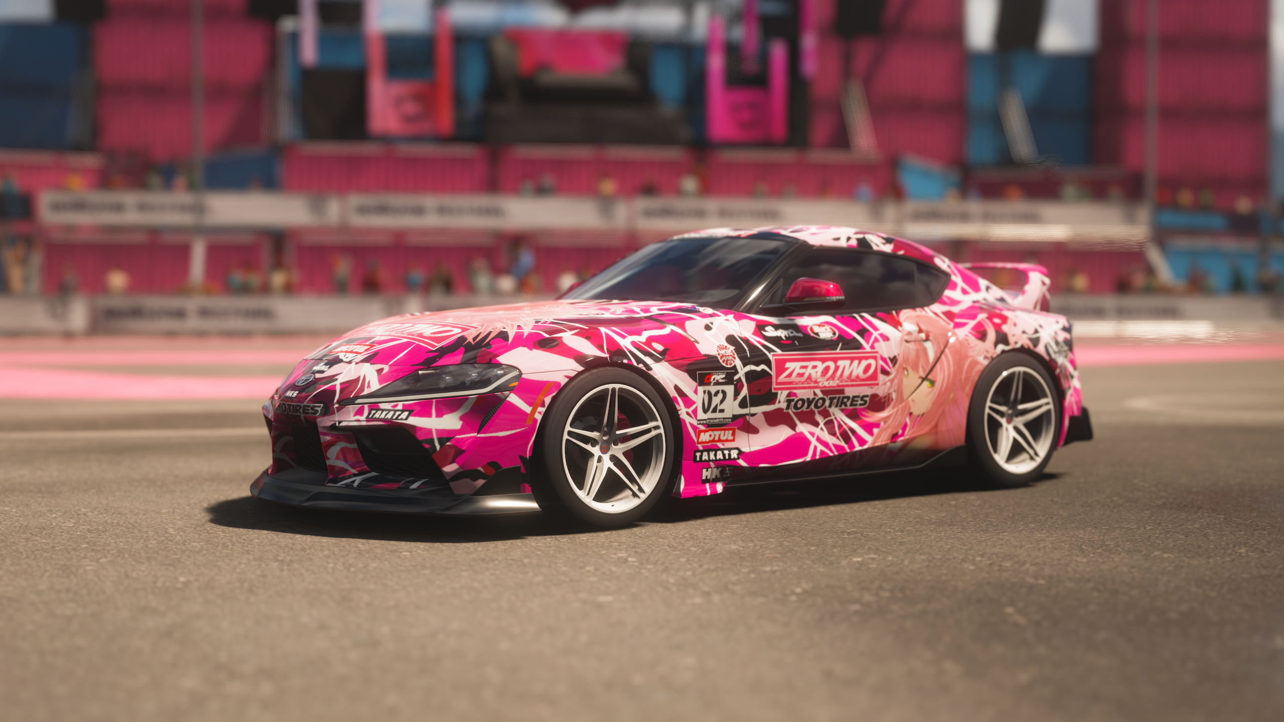 Forza Horizon 5 Toyota Supra Car Video Games Darling In The FranXX Zero Two Darling In The FranXX An 2560x1440