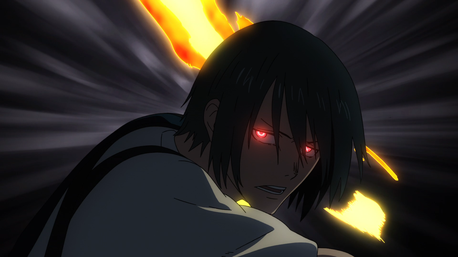 Benimaru Shinmon Enen No Shouboutai Anime Anime Boys Glowing Eyes Anime Screenshot Fire Simple Backg 1920x1080
