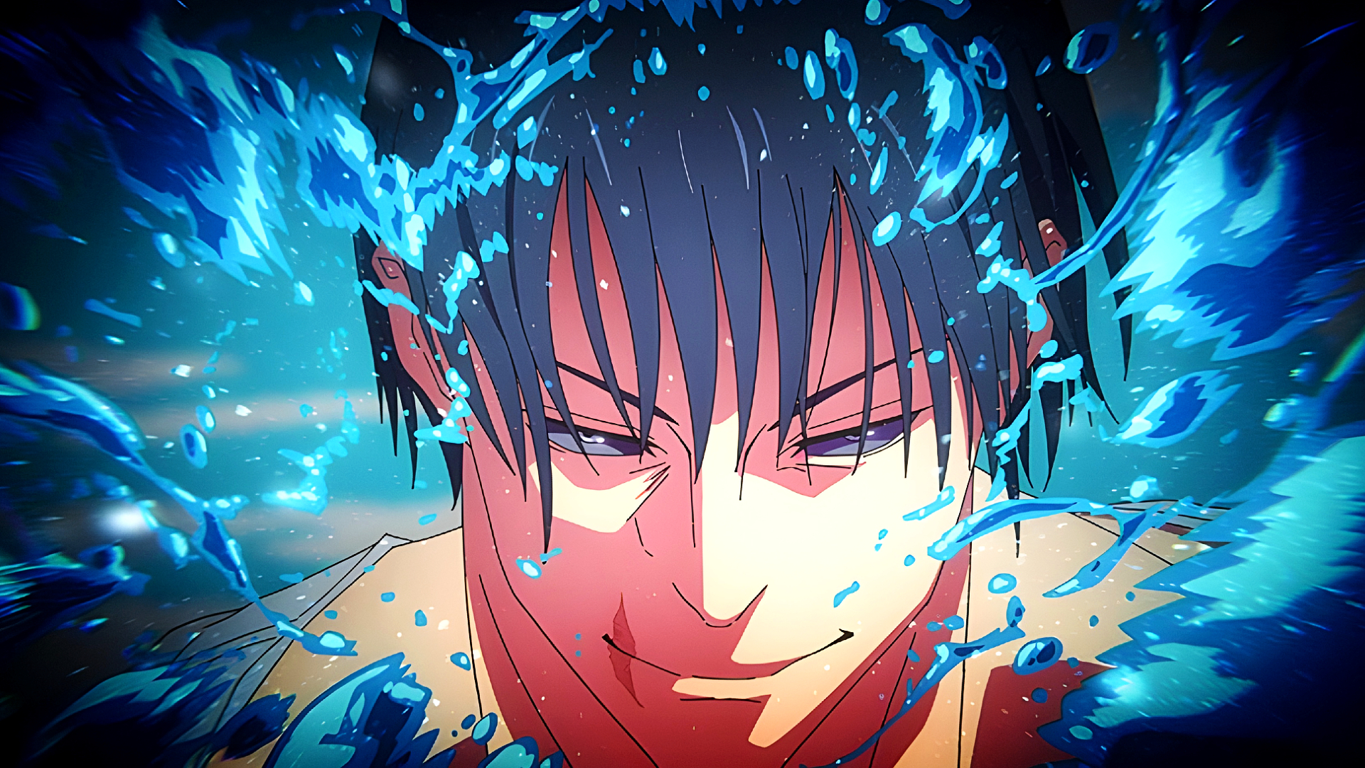 Anime Anime Screenshot Fushiguro Toji Water Splash Jujutsu Kaisen Smiling Looking At Viewer Water An 1920x1080