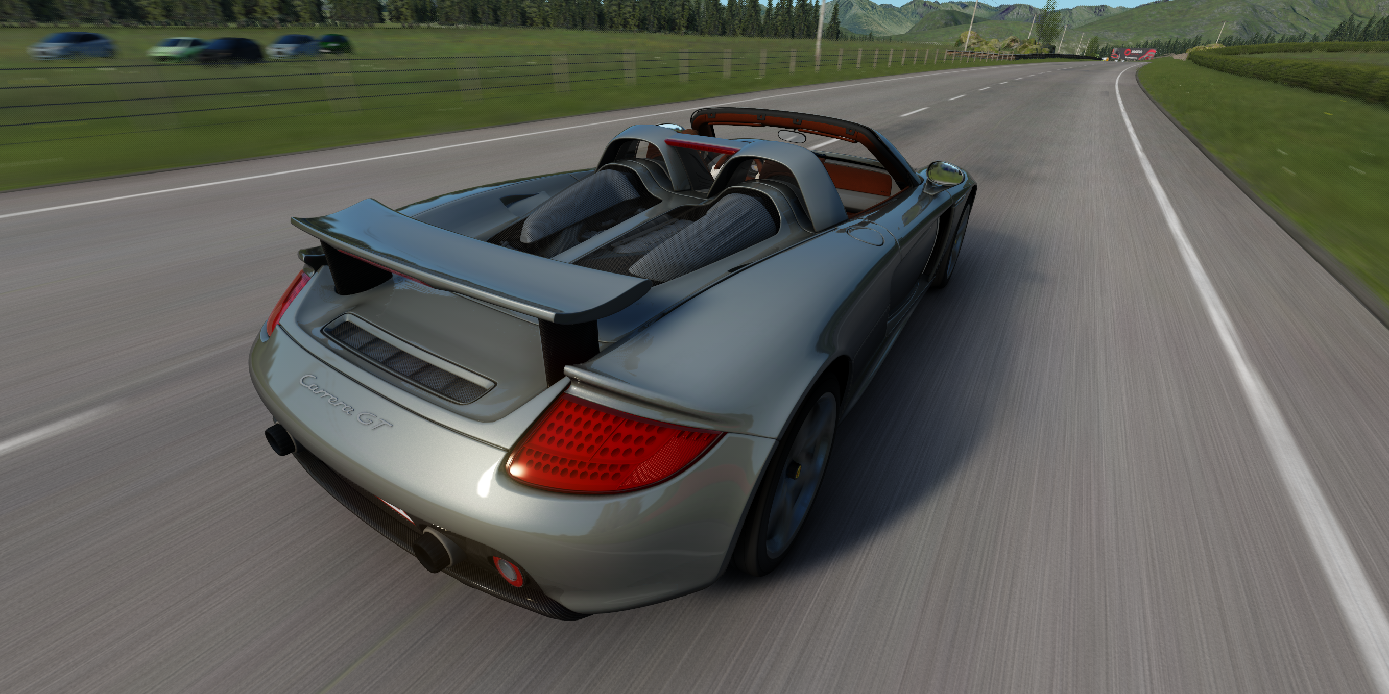 Assetto Corsa Video Game Art Video Games Road Taillights Motion Blur CGi Rear View Rear Wing Porsche 2720x1360