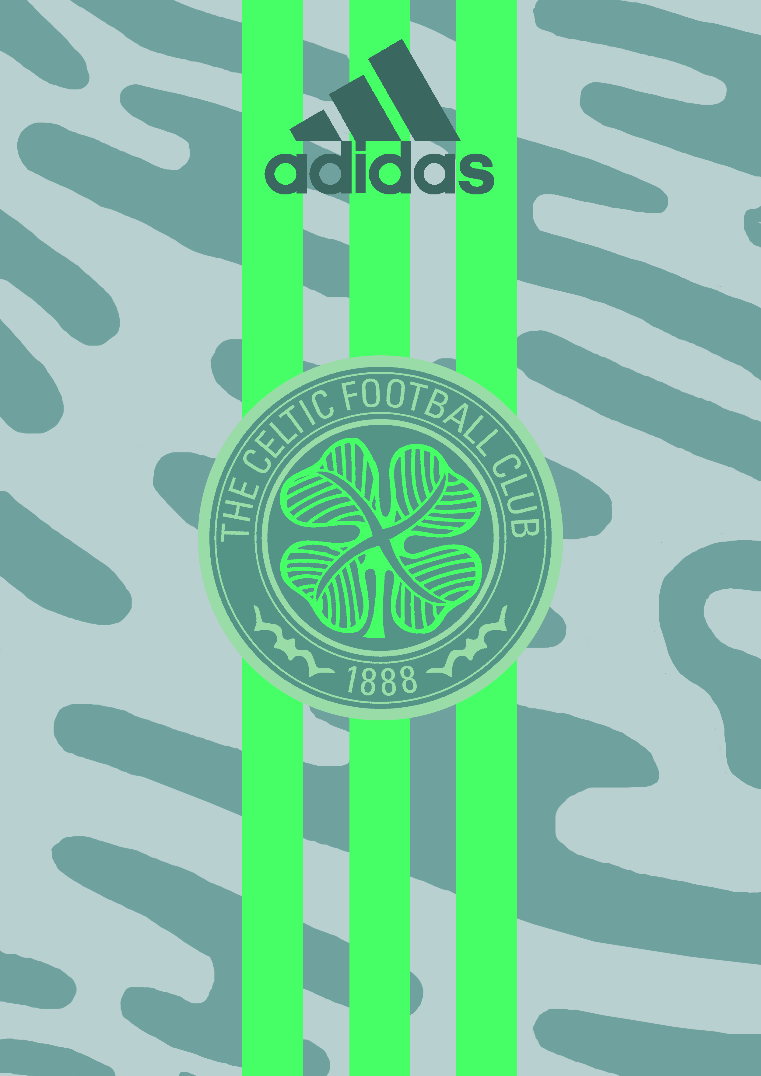 Celtic Glasgow Green Clovers Football Simple Background Minimalism Logo Portrait Display Adidas Socc 2500x3537