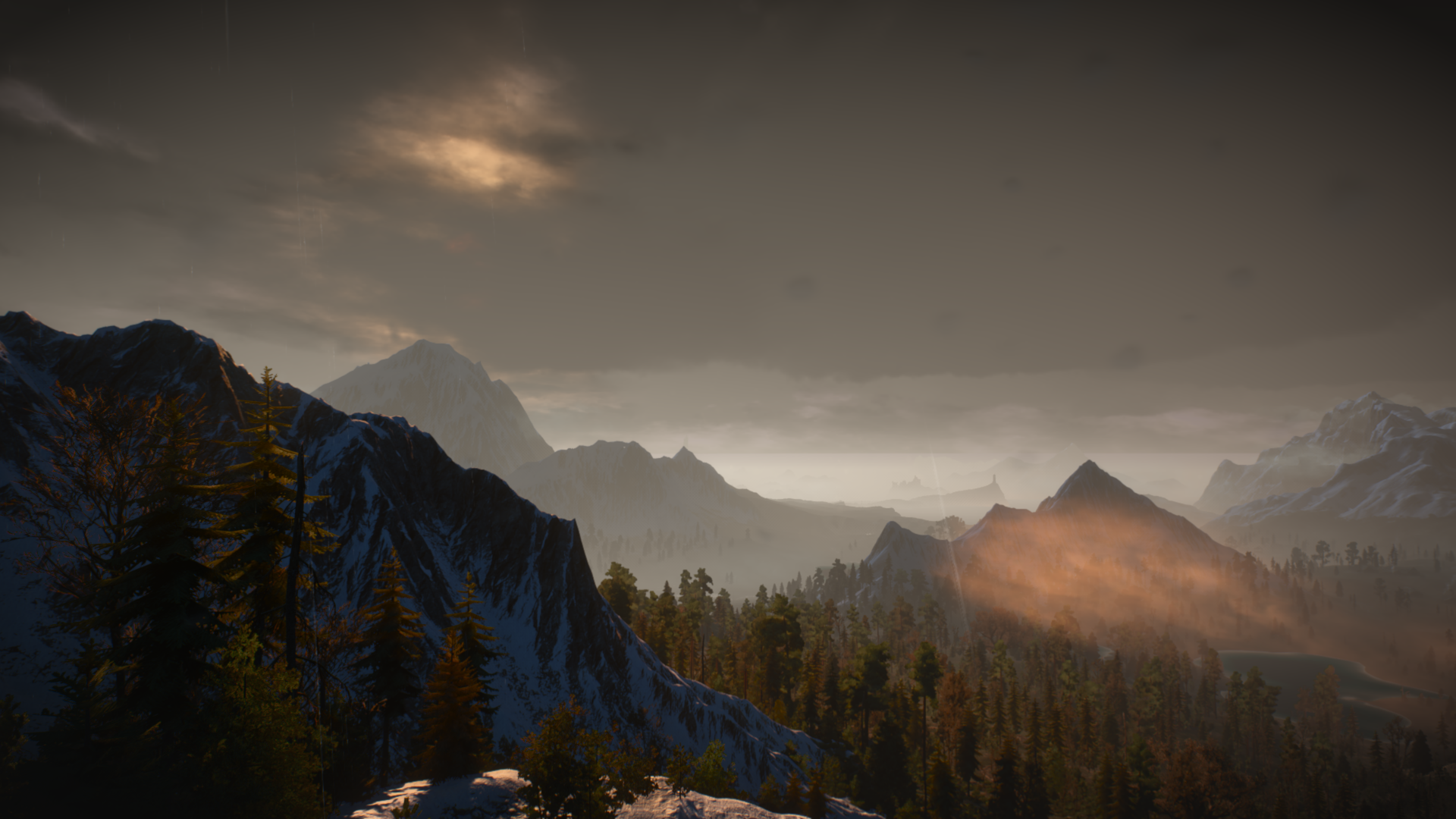 The Witcher 3 Wild Hunt Video Game Landscape CD Projekt RED CGi Video Games Mountains Trees Nature 1920x1080