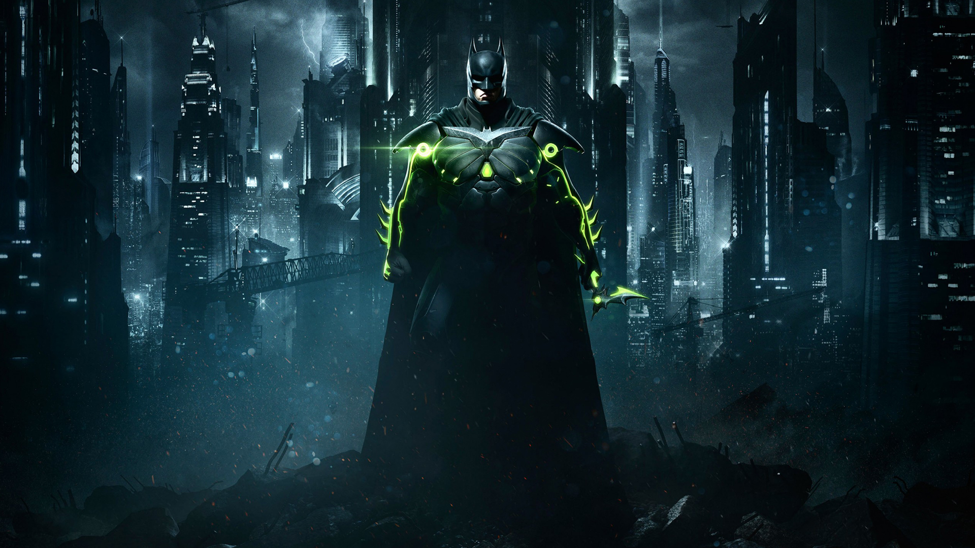 Dark Batman Eternal Batman Mask City Superhero Armor City Lights Night Mask 1920x1080