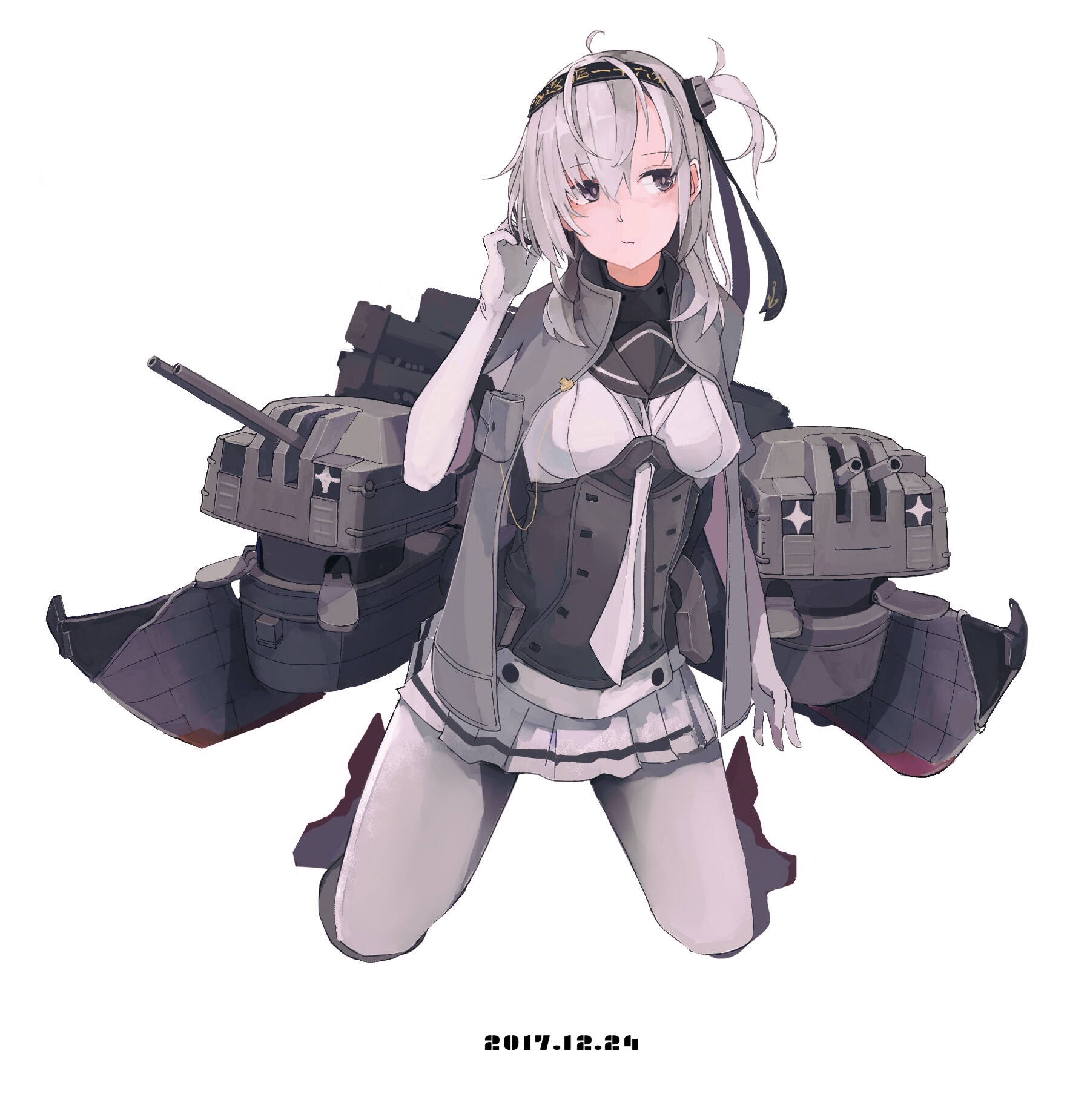 Anime Anime Girls Kantai Collection Suzutsuki Kancolle Long Hair Silver Hair Solo Artwork 