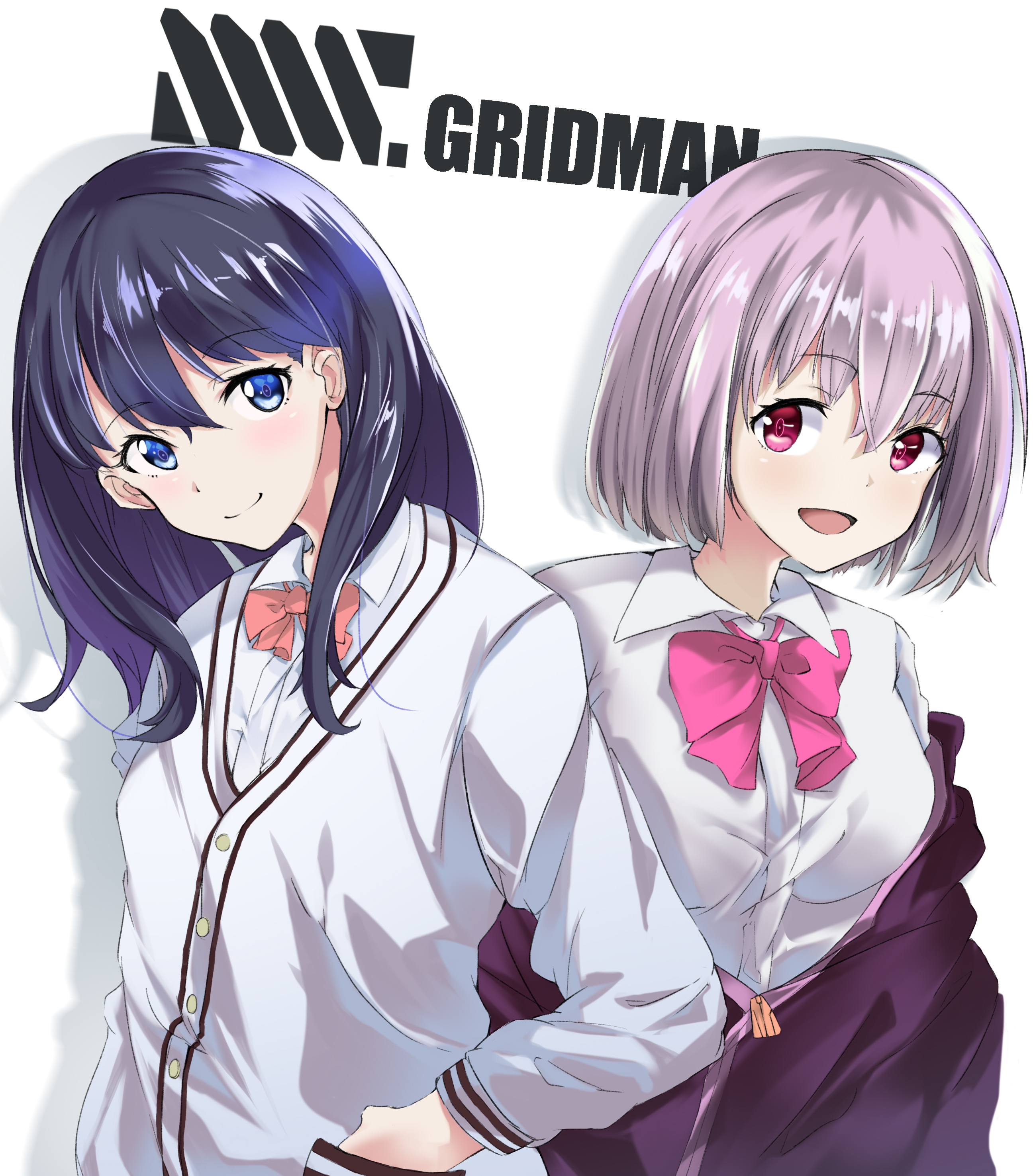 Anime Anime Girls SSSS GRiDMAN Super Robot Taisen Two Women Takanashi Rikka Shinjou Akane Long Hair  2598x2953