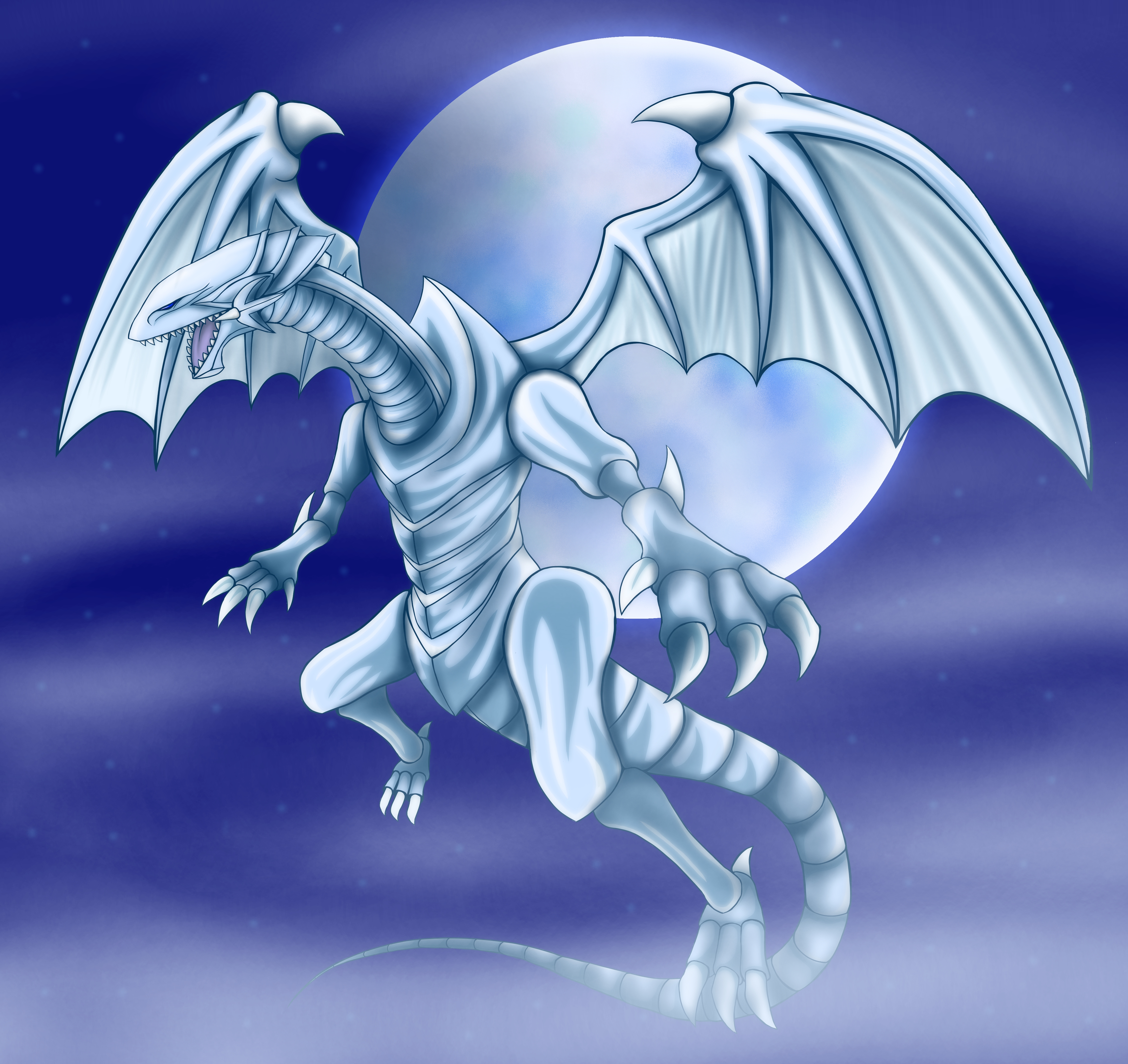 Anime Trading Card Games Dragon Yu Gi Oh Blue Eyes White Dragon Artwork Digital Art Fan Art 4341x4093
