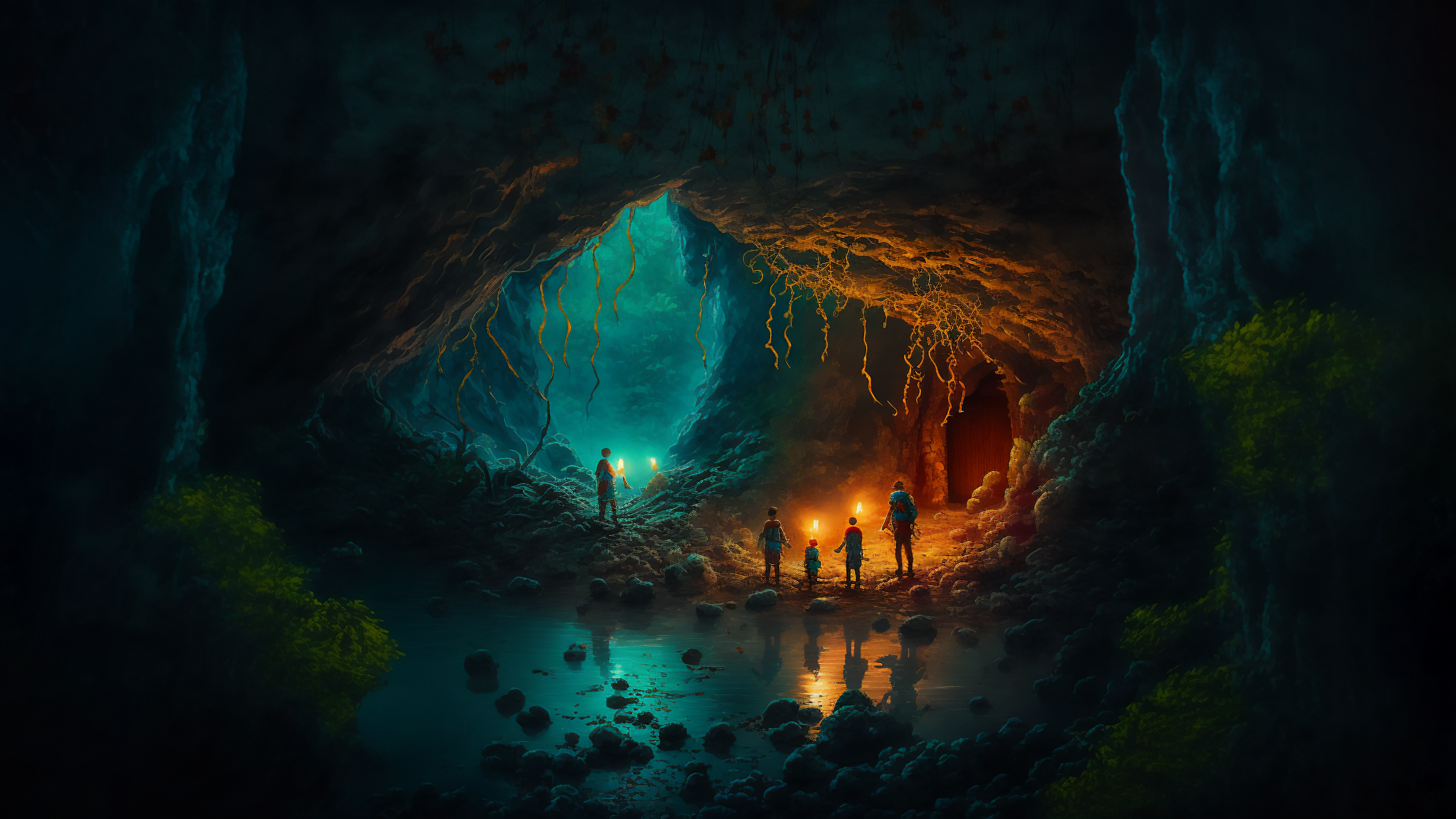 Illustration Cave Explorers 3640x2048