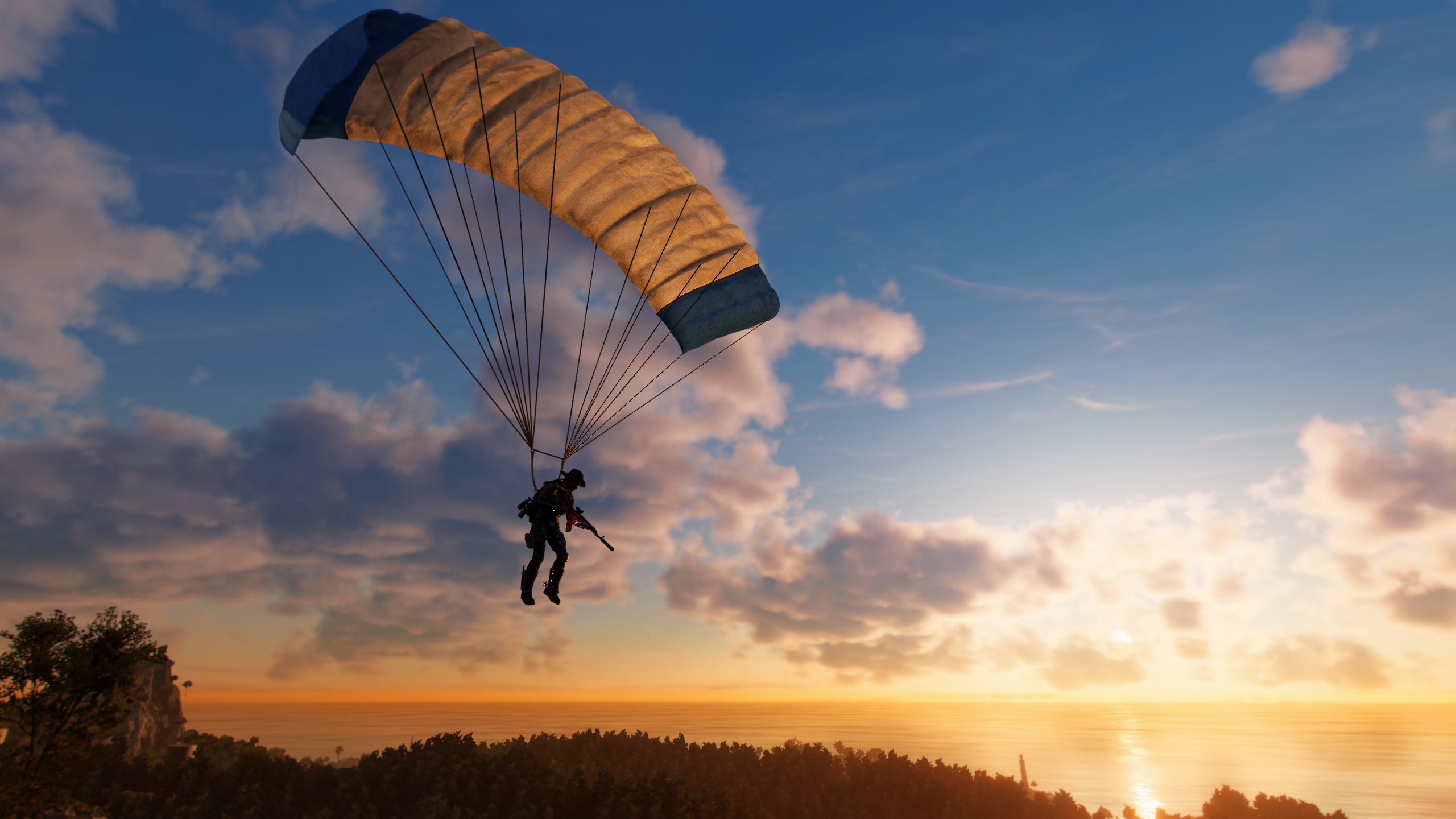 Screen Shot Far Cry 6 Parachutes Skydiver Skydiving Vista Sunset Video  Games Wallpaper - Resolution:2560x1440 - ID:1332071 