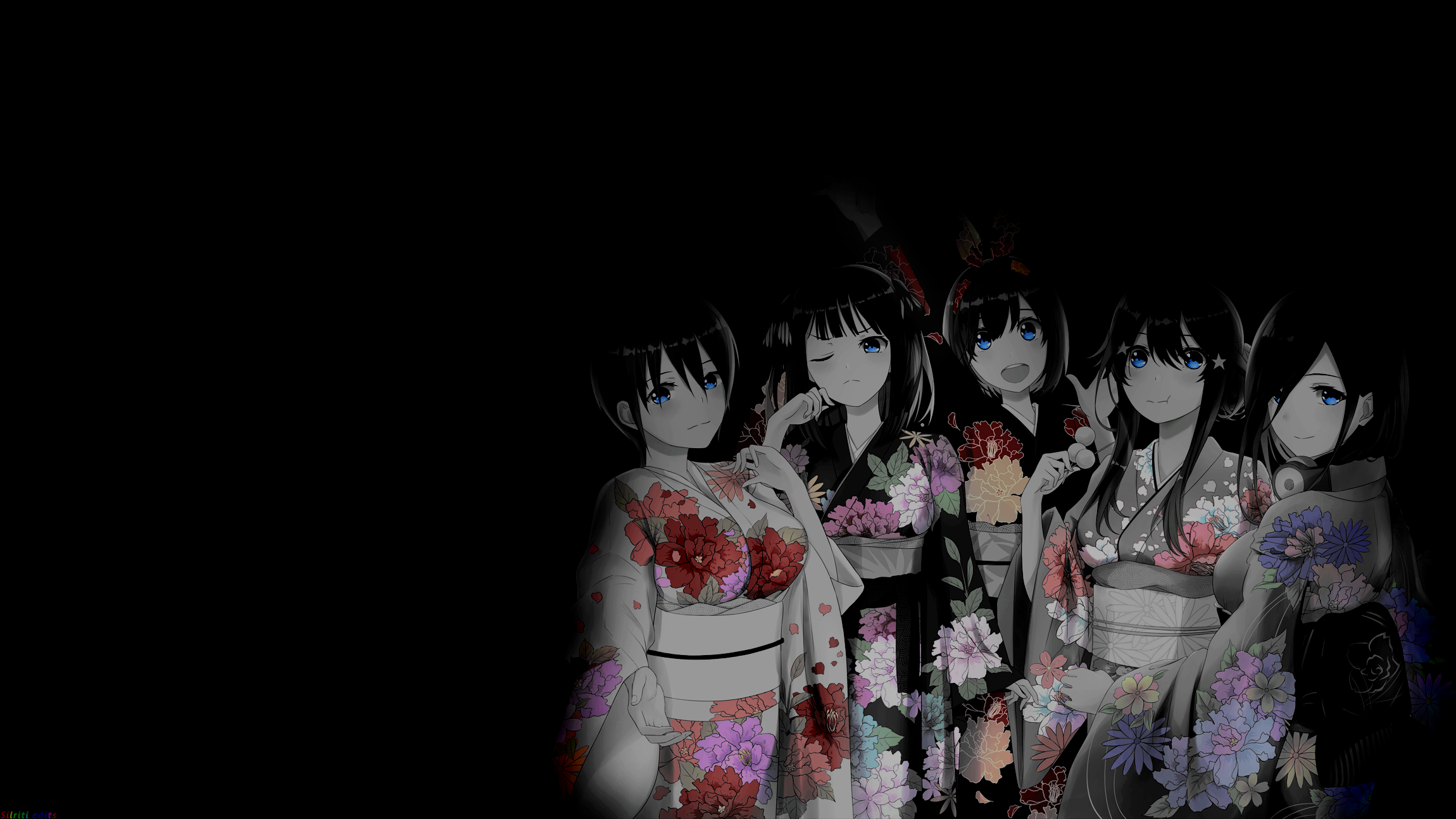 Selective Coloring Black Background Dark Background Simple Background Anime Girls 5 Toubun No Hanayo 2300x1294