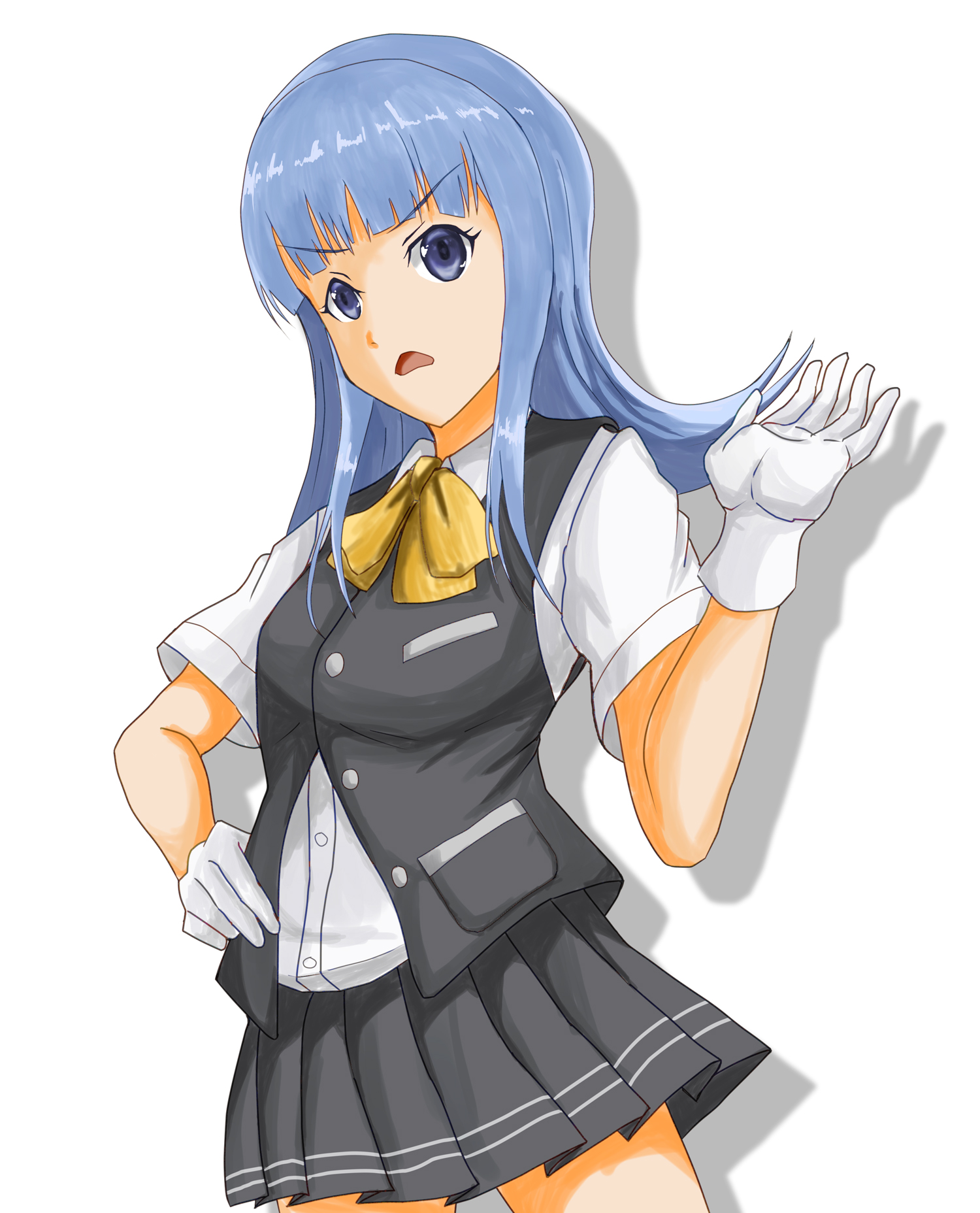Anime Anime Girls Kantai Collection Hatsukaze KanColle Long Hair Blue Hair Solo Artwork Digital Art  1500x1856
