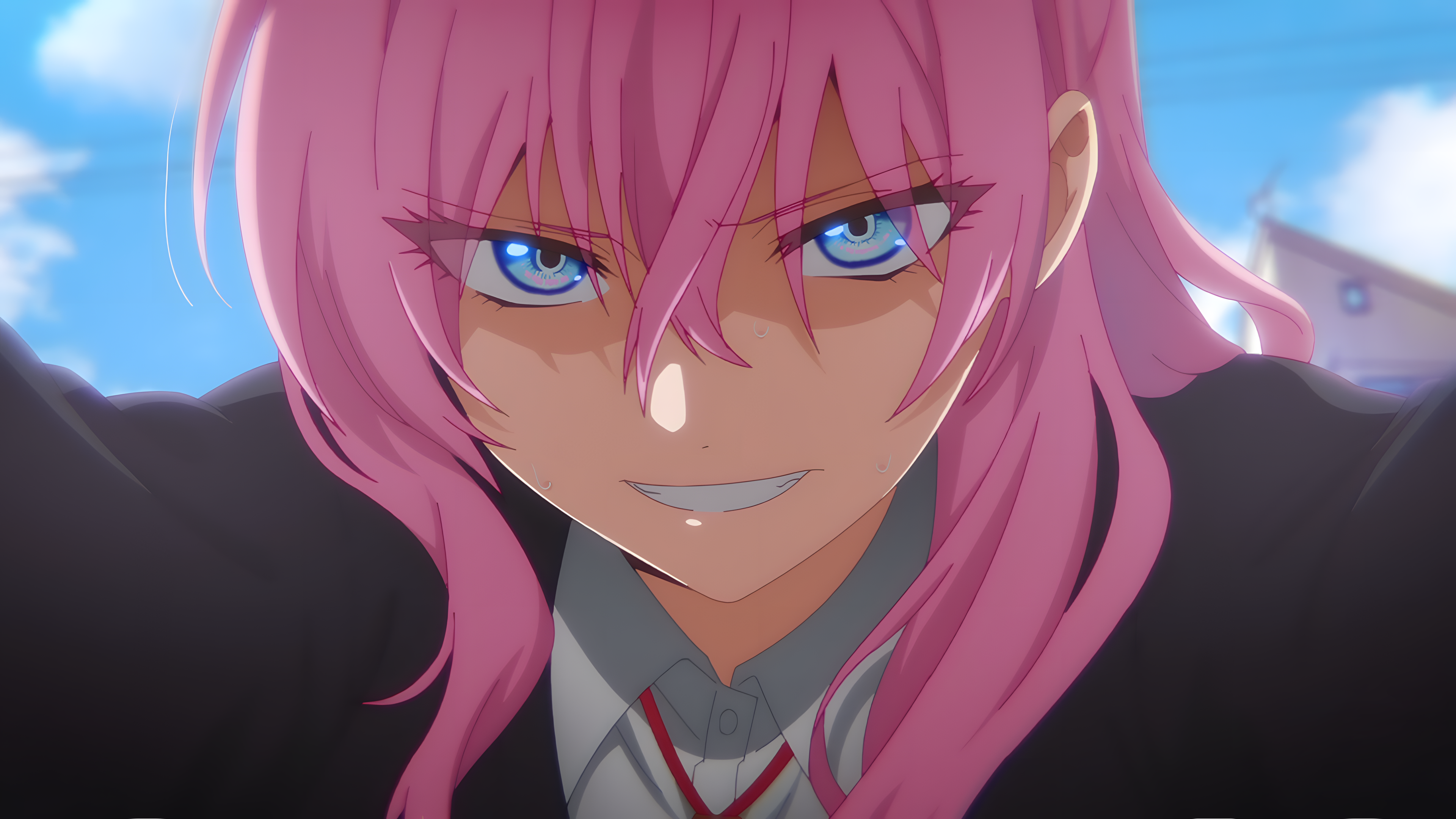 Kawaii Dake Ja Nai Shikimori San Upscaled Anime Screenshot Anime Anime Girls Pink Hair Blue Eyes 3840x2160