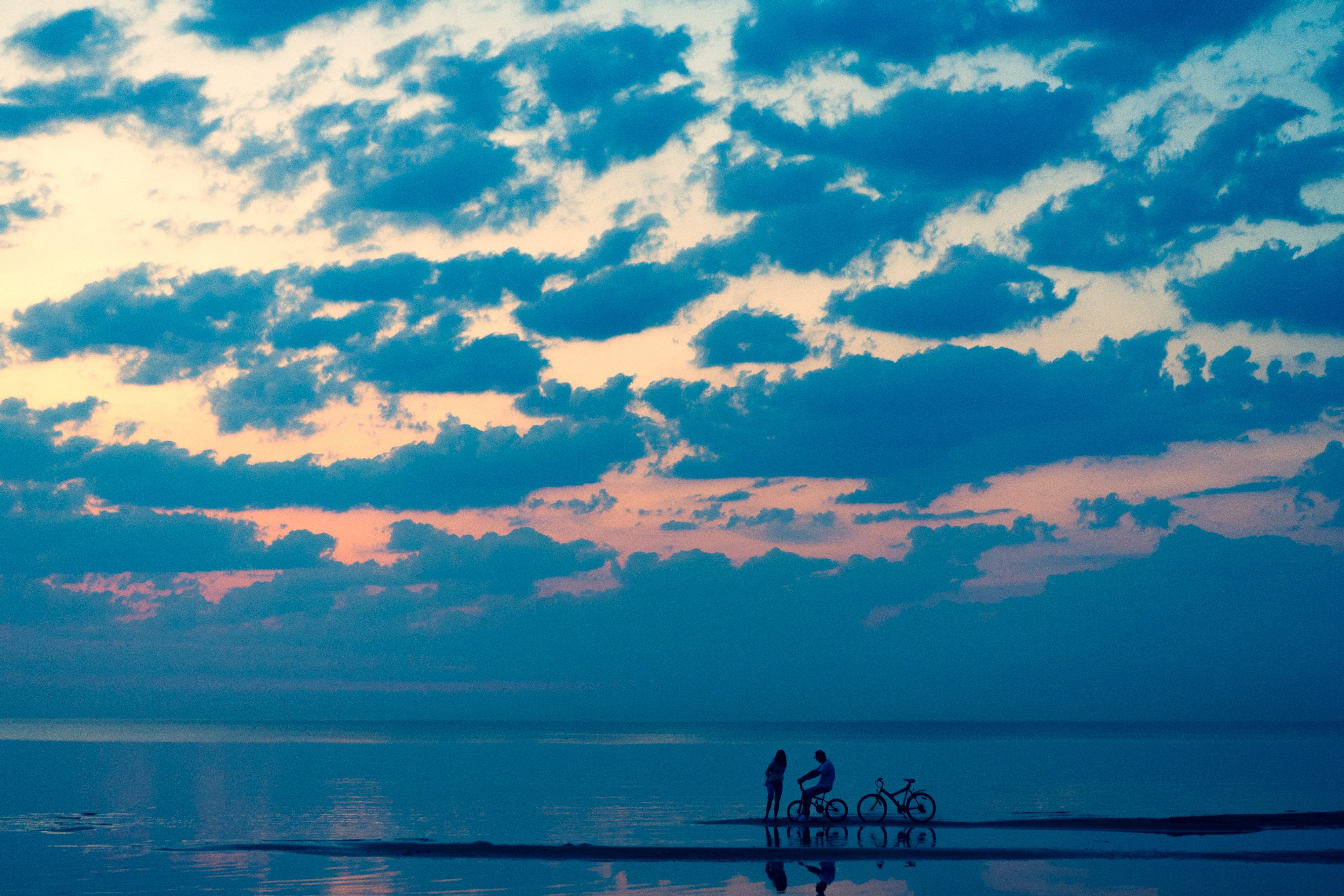 Sky Couple Summer Beach Sunset Latvia Clouds Sea Landscape Water Artwork 4000x2666