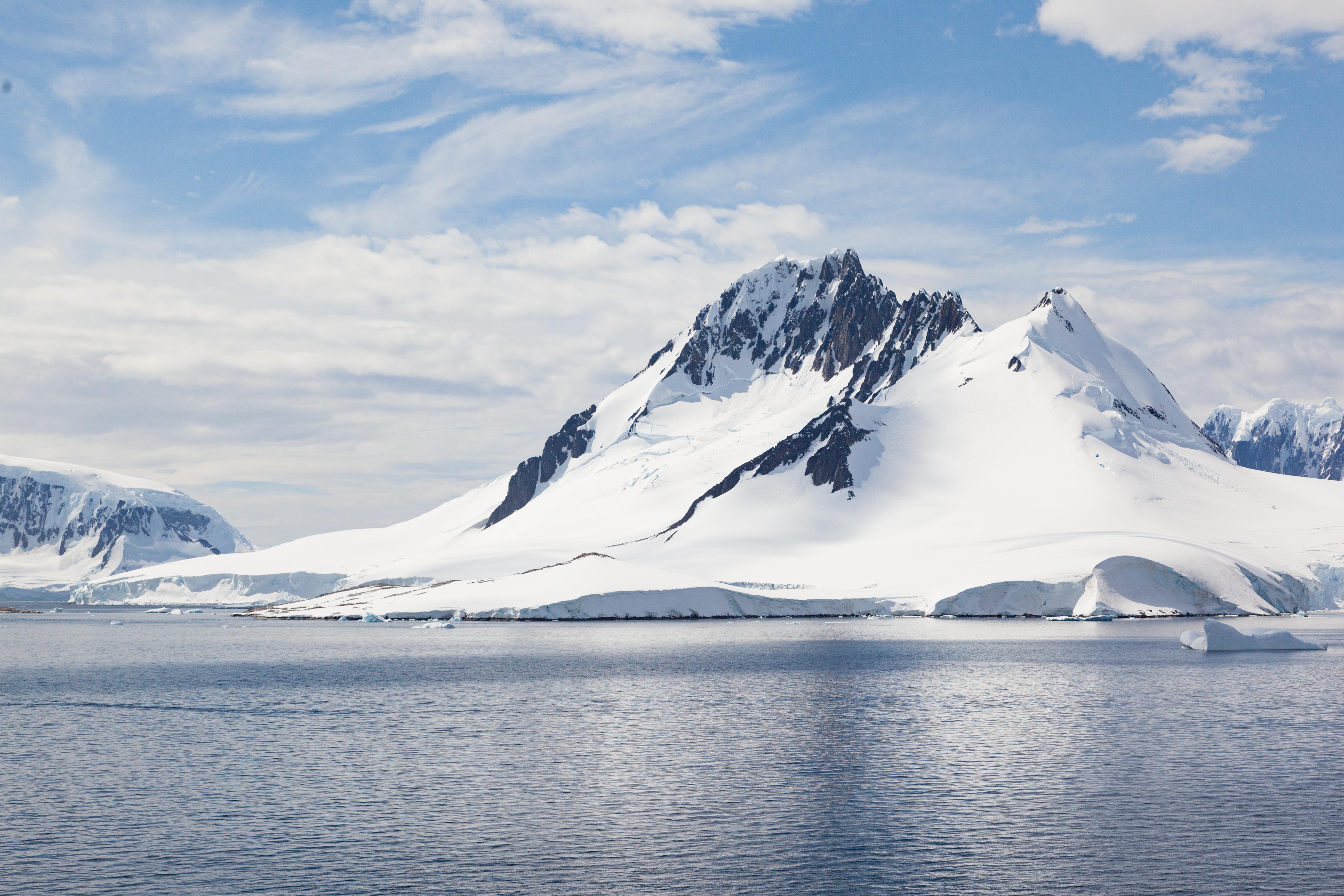 Island Antarctic Antarctica Winter Glacier Nature Landscape Clouds Snow Water 5456x3637