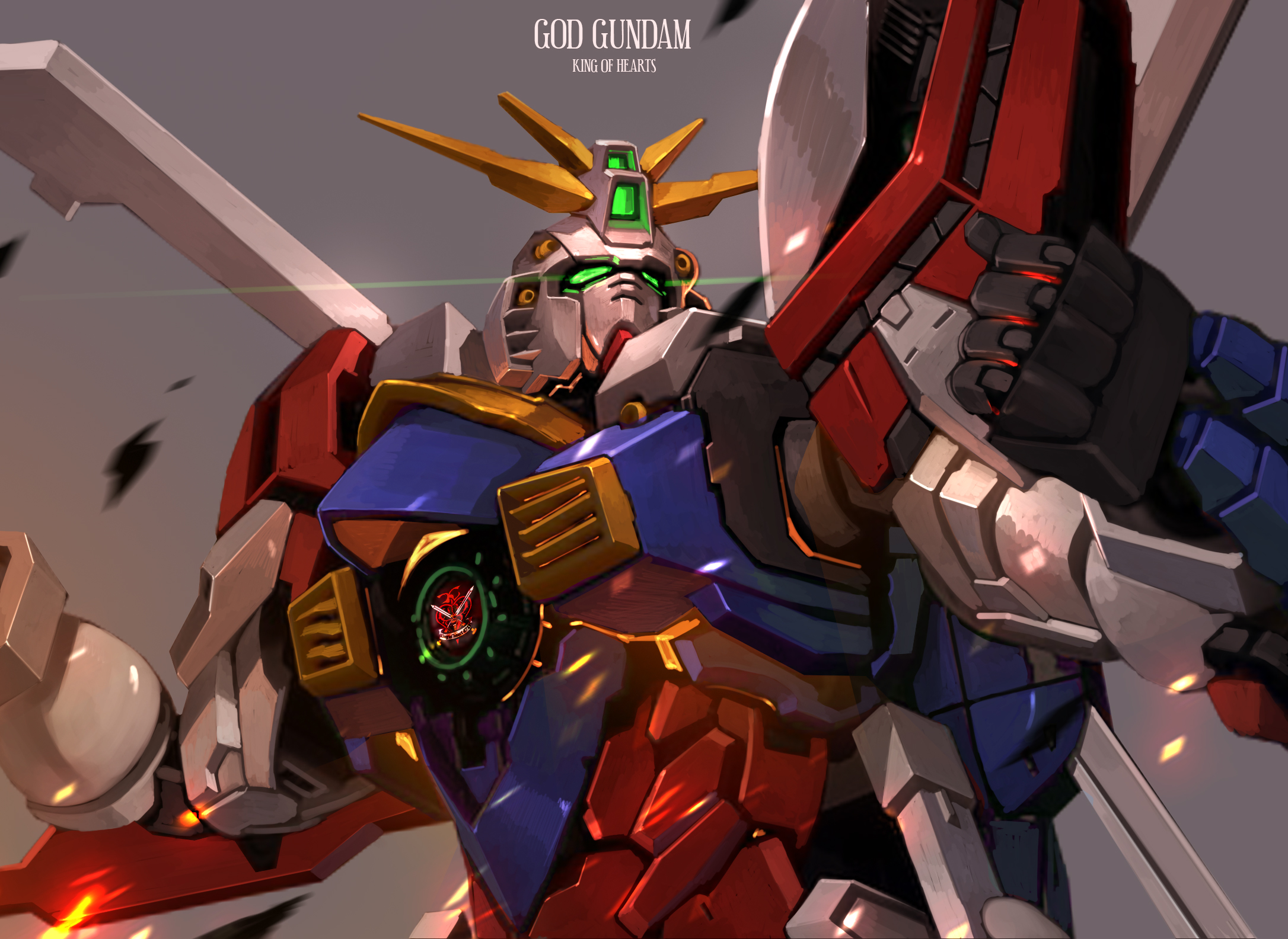 Anime Mechs Gundam Super Robot Taisen God Gundam Mobile Fighter G Gundam Artwork Digital Art Fan Art 2172x1585