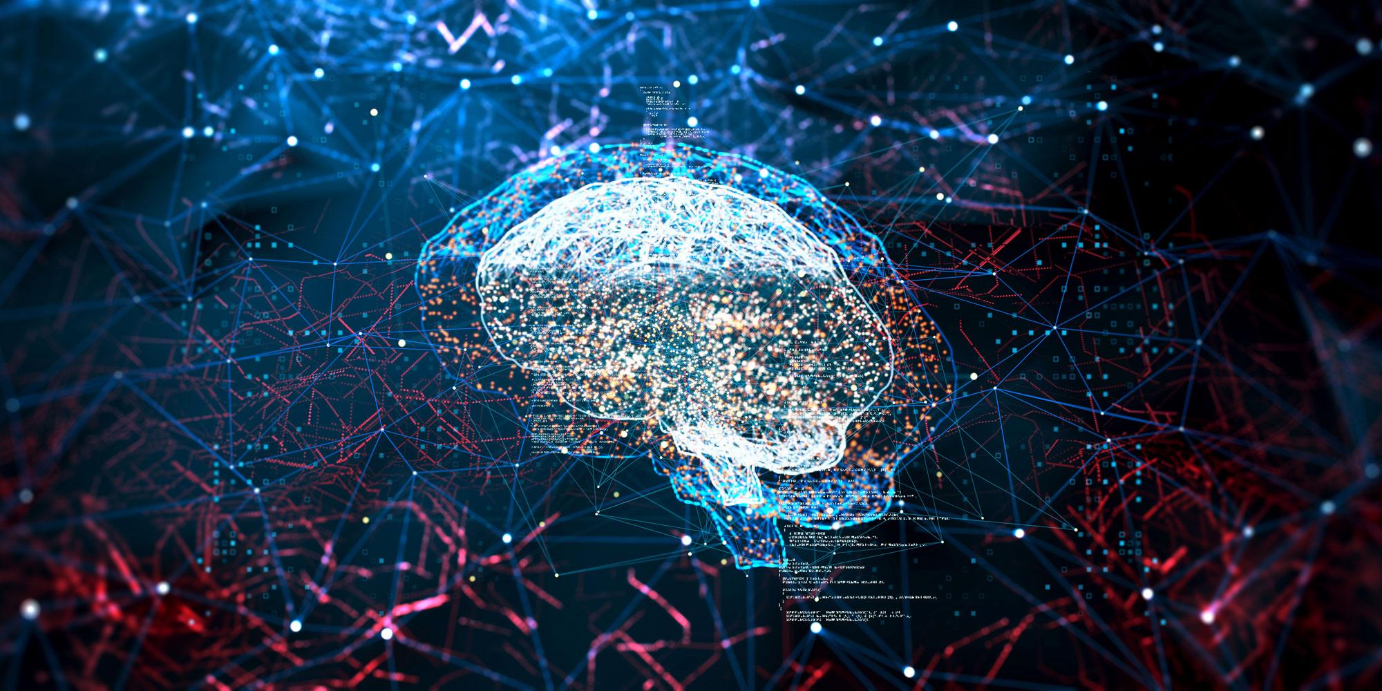 Brain Digital Art Vertigo3d Artificial Intelligence Technology Futuristic Lines 2000x1000
